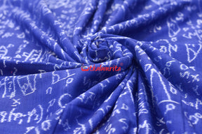 Blue Shri Ganeet Mathematics Cotton (Fabric)