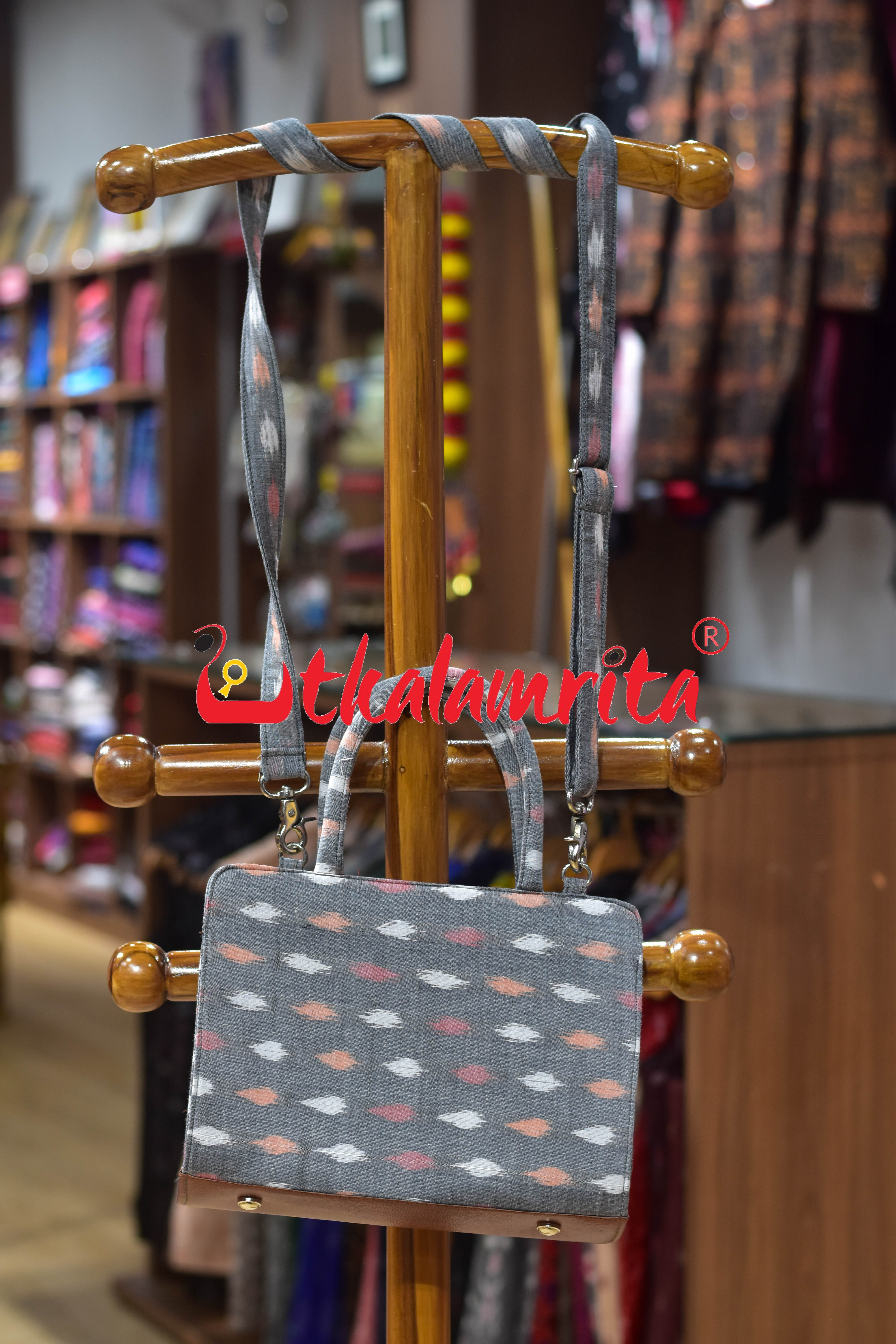 Multi Dots on Grey Medium Vanity Bag
