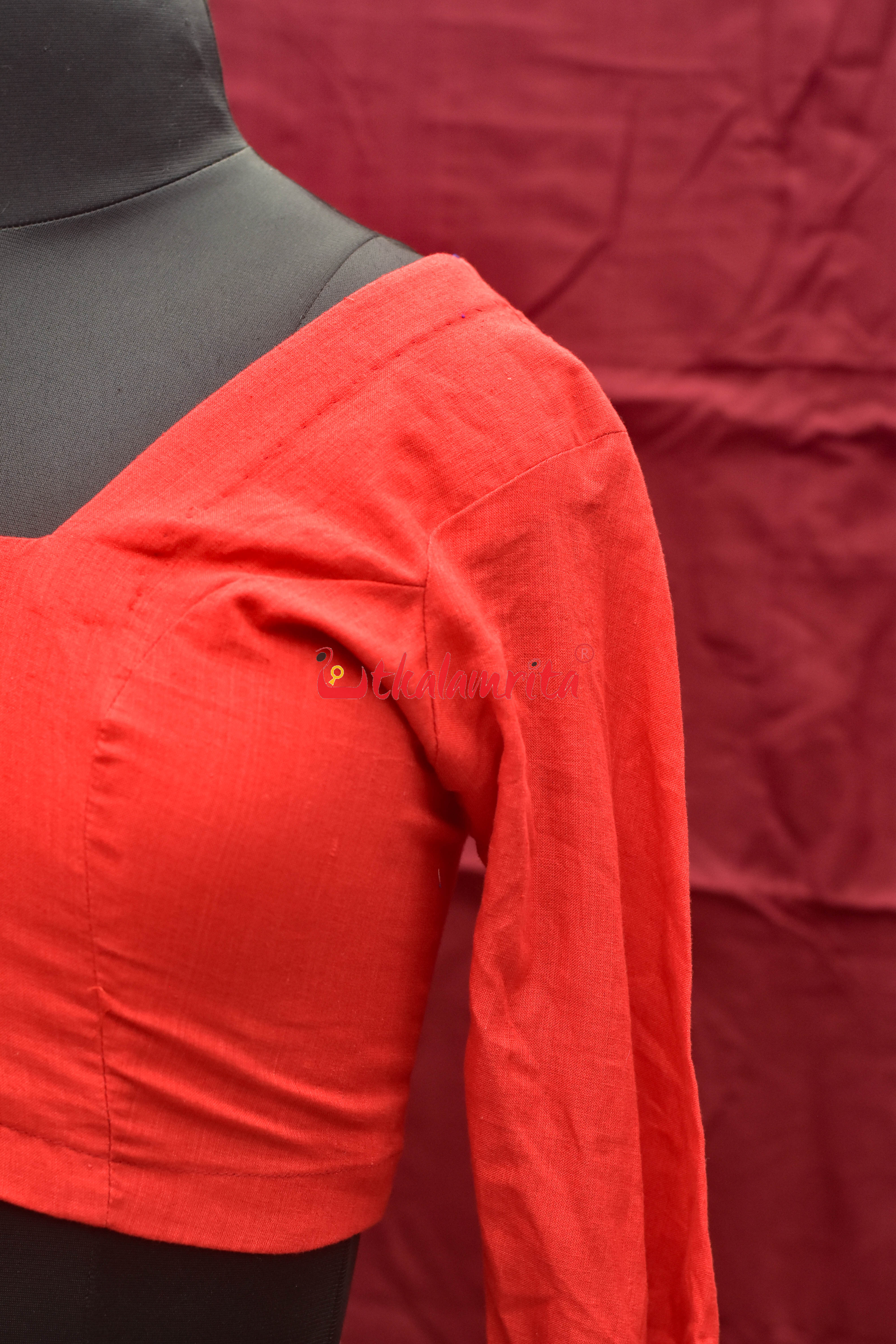 Tomato Red & Bows (Blouse)