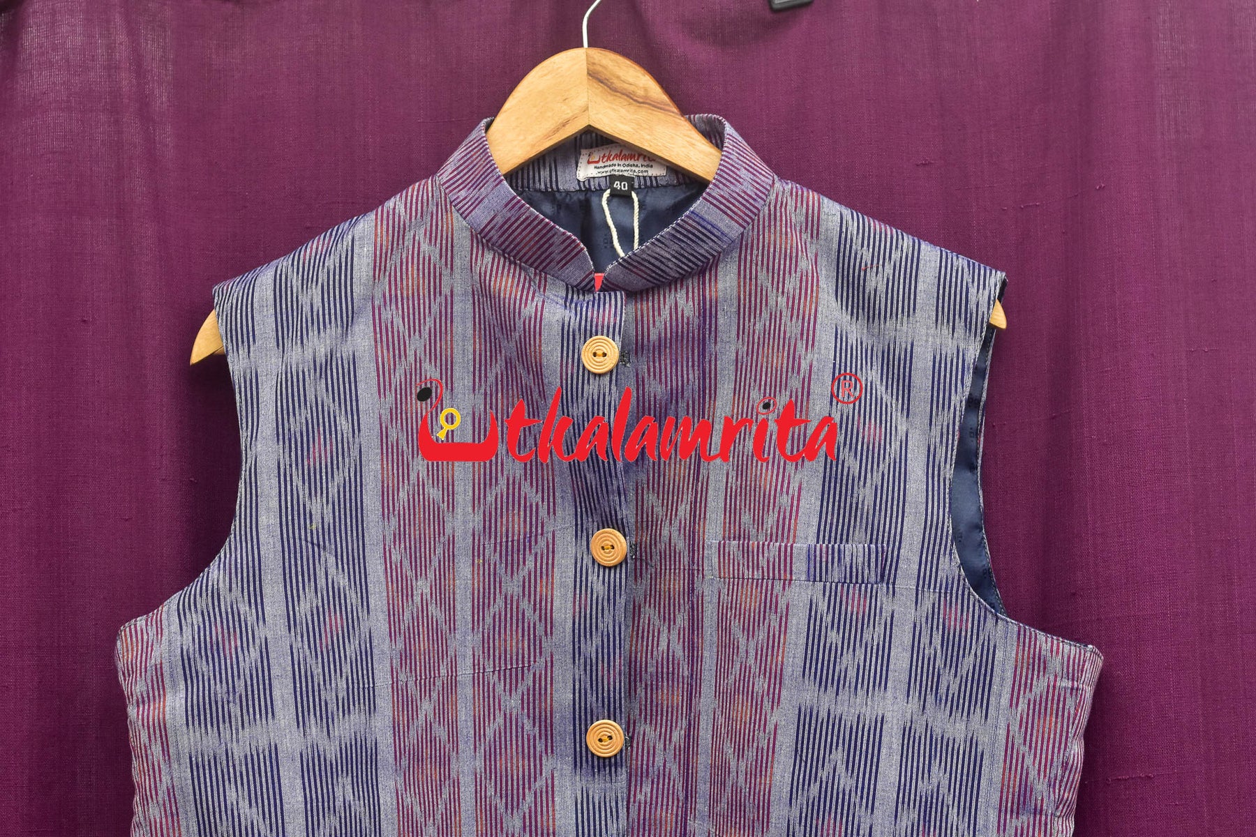 Red Blue Bandha on Purple (Men's Jacket)