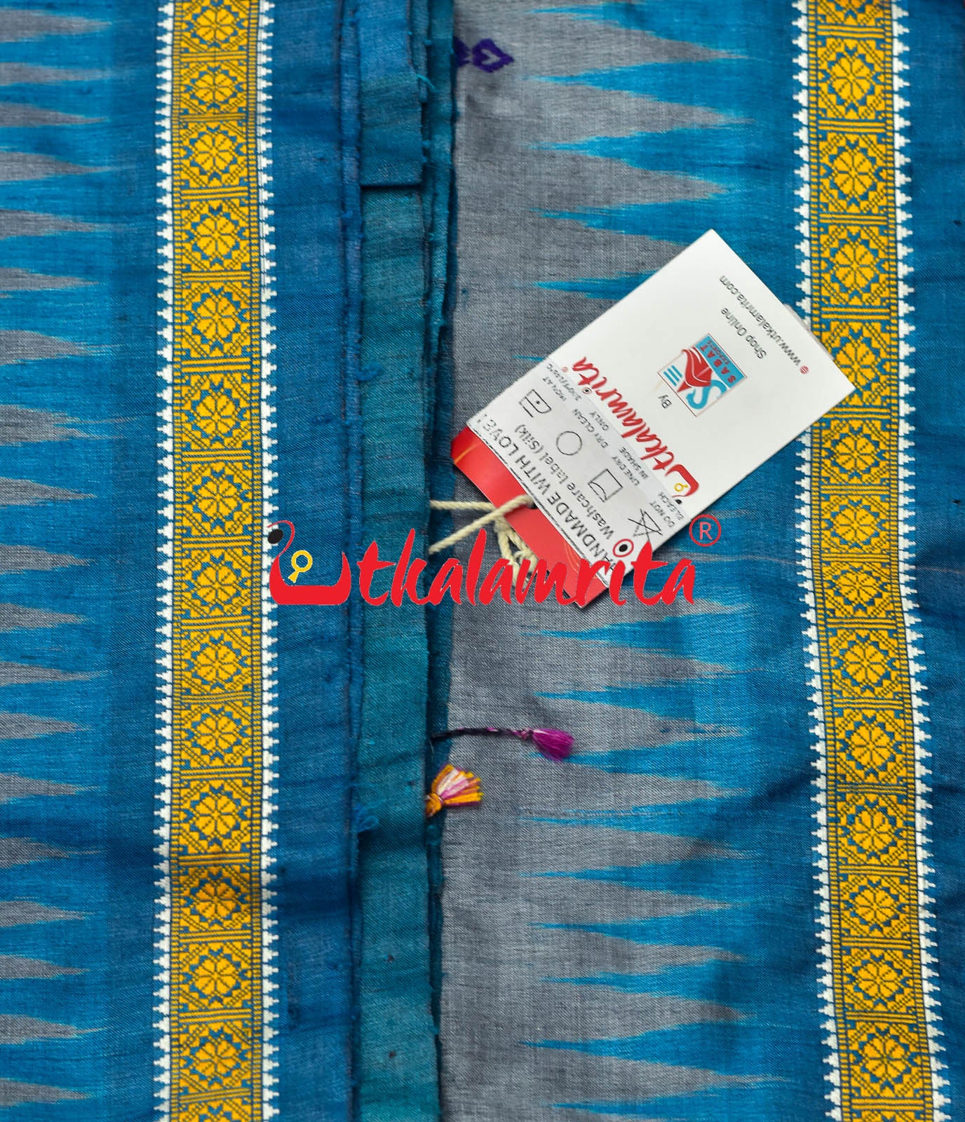 Stone Blue Mayura Gopalpur Tussar Saree