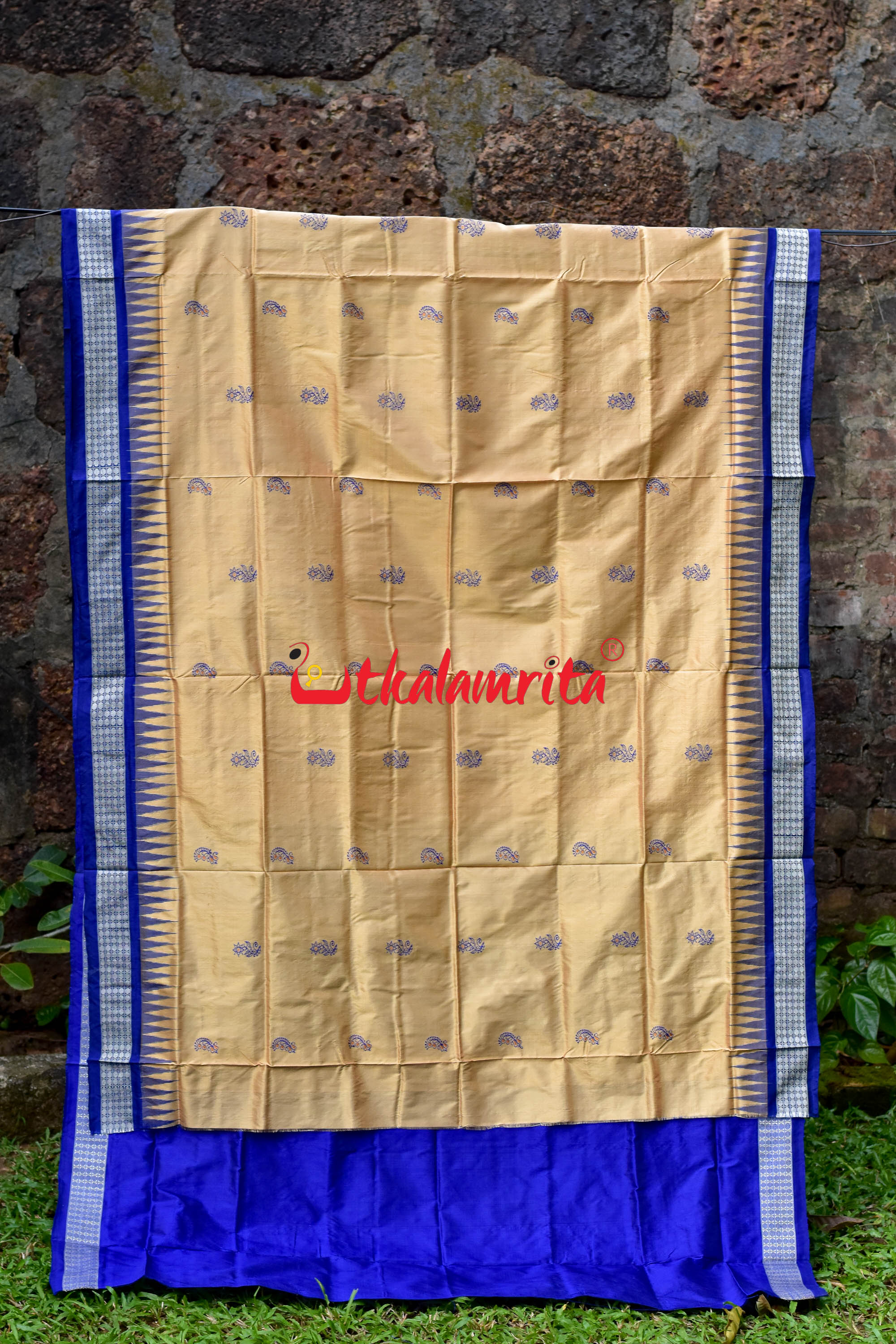 Chandan Blue Bomkai Silk Saree