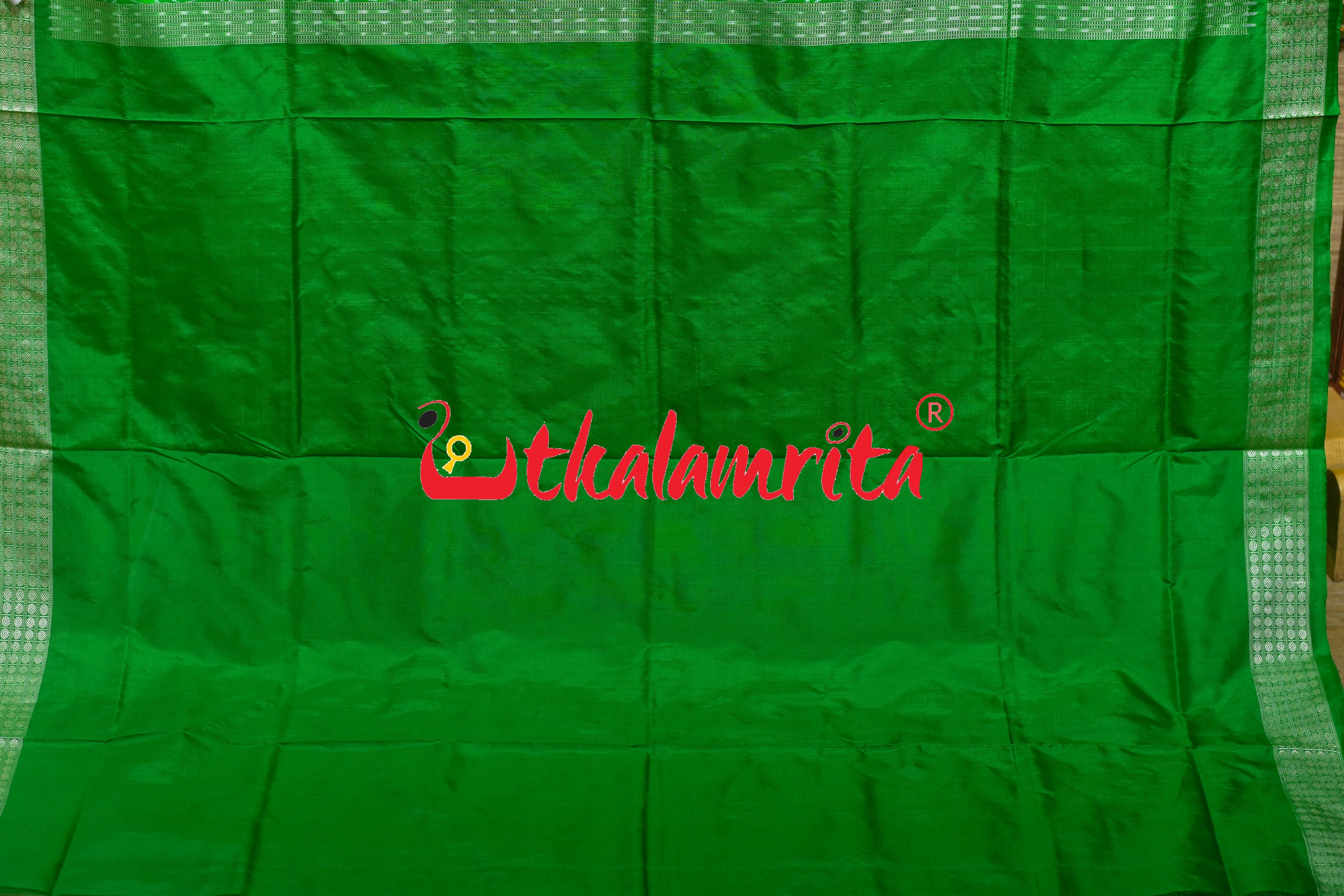 Light Green Lakhmi Pada Sambalpuri Silk Saree