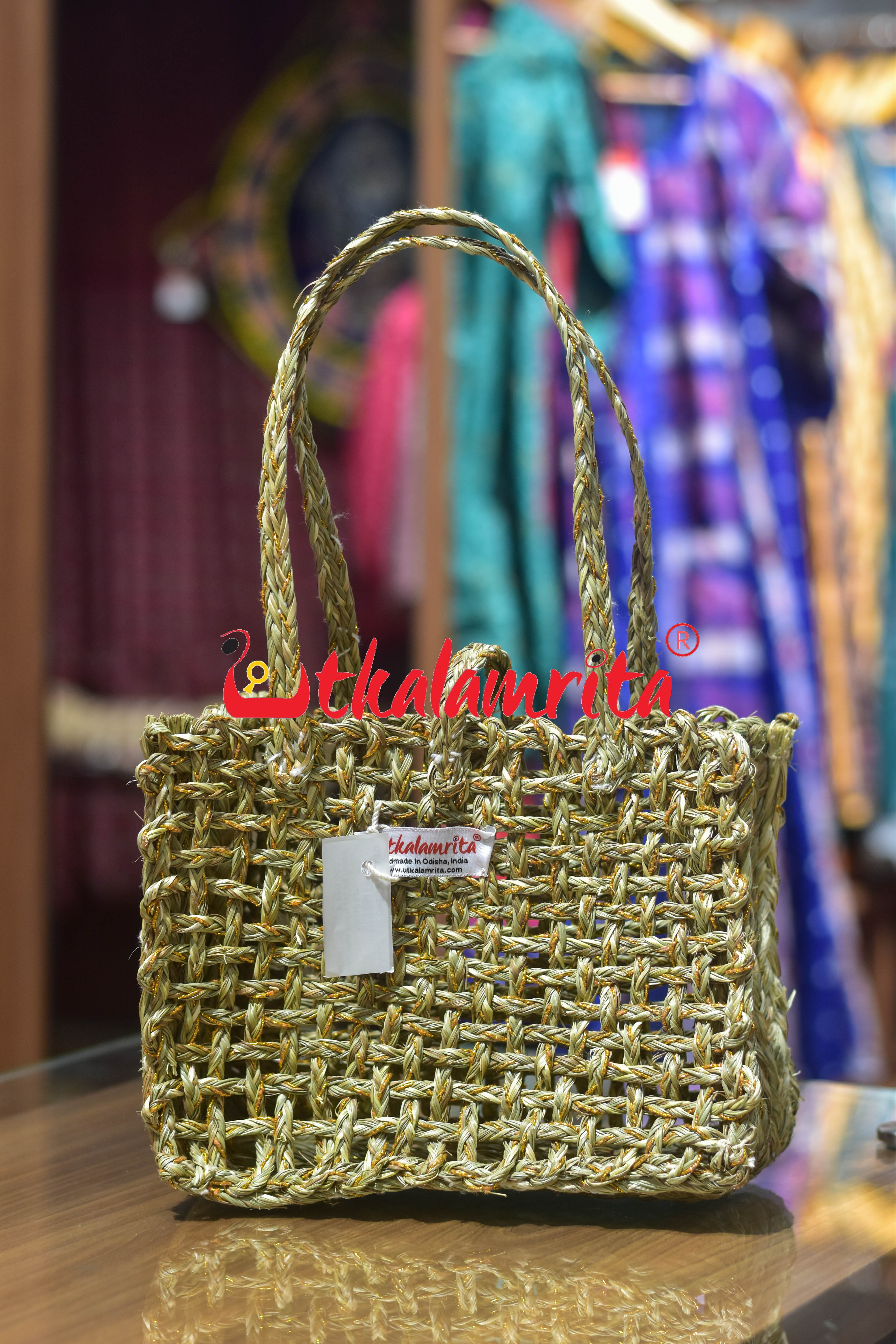 Sabai Grass Golden Jali Bag Hamper