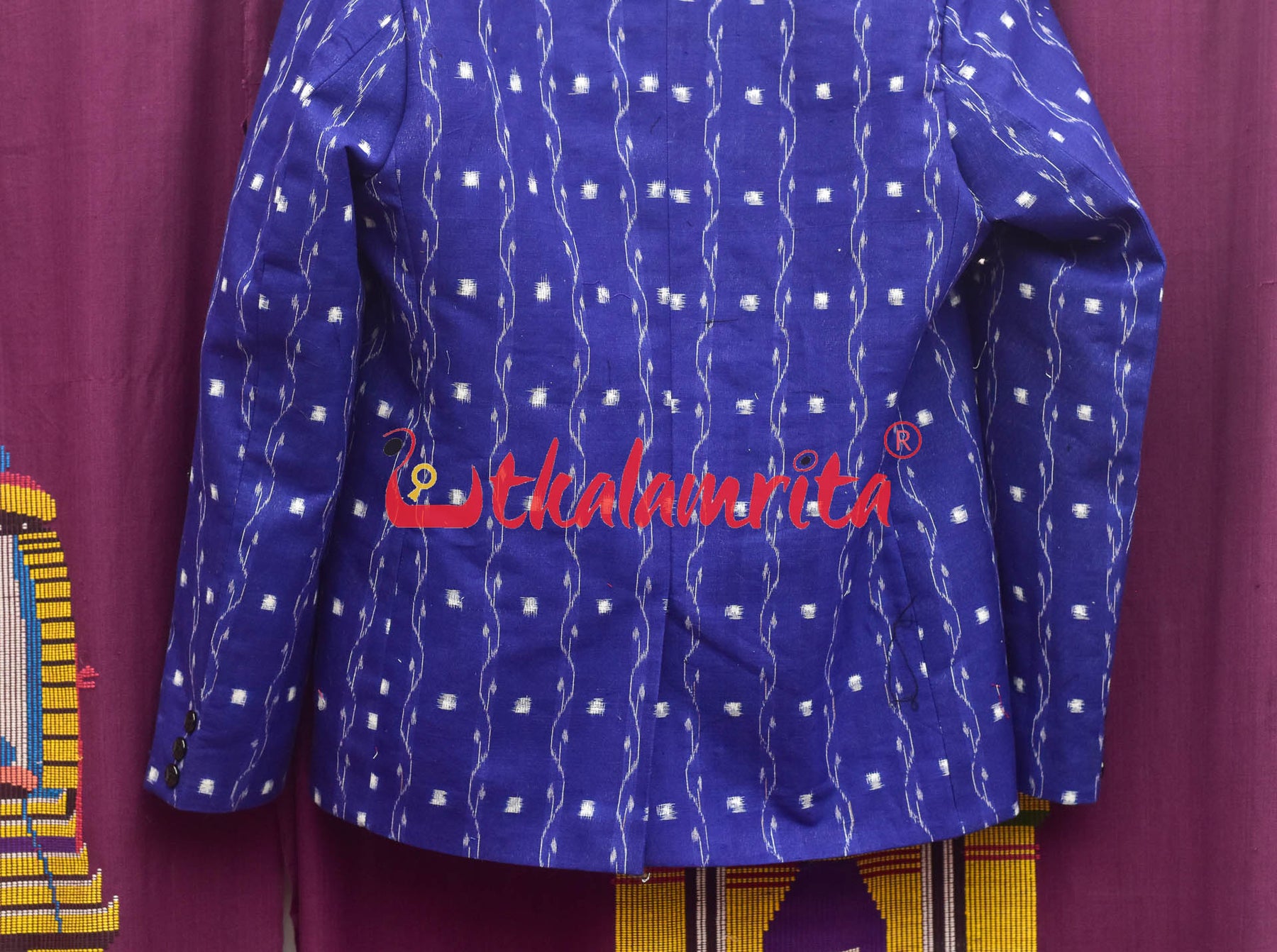 Blue Lahari Sambalpuri Tipa (Mens' Blazer)