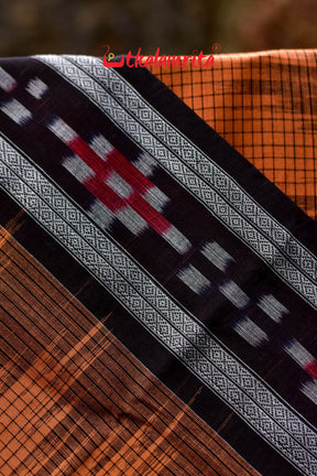 Rust Sachipar Khandua Cotton Saree