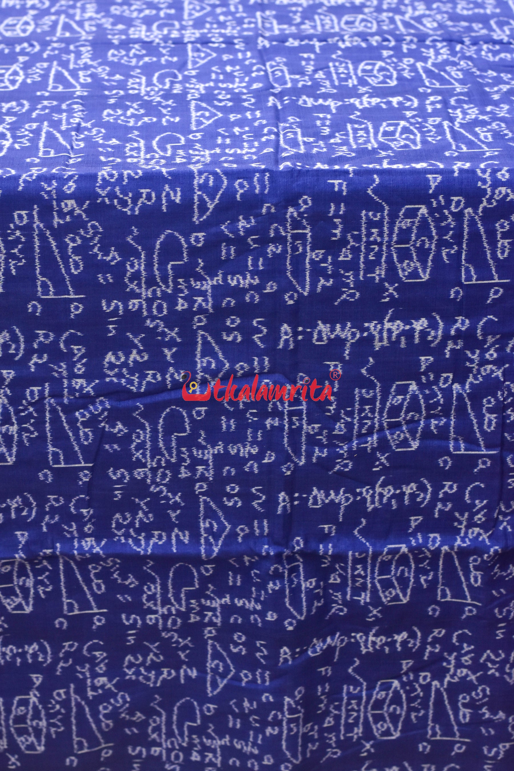 Blue Shri Ganeet Mathematics Cotton (Fabric)