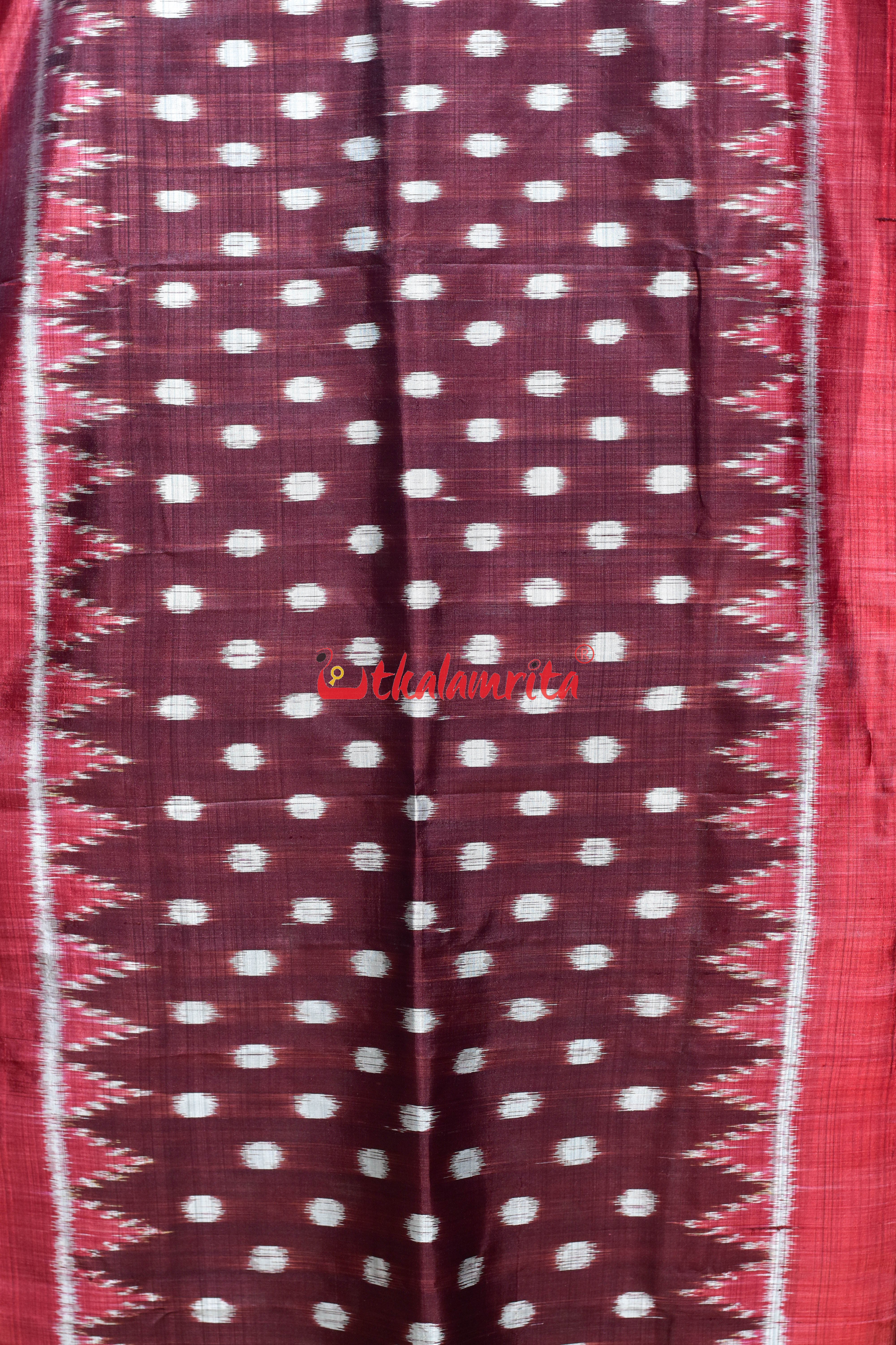 Maroon Body Dots Silk Stole