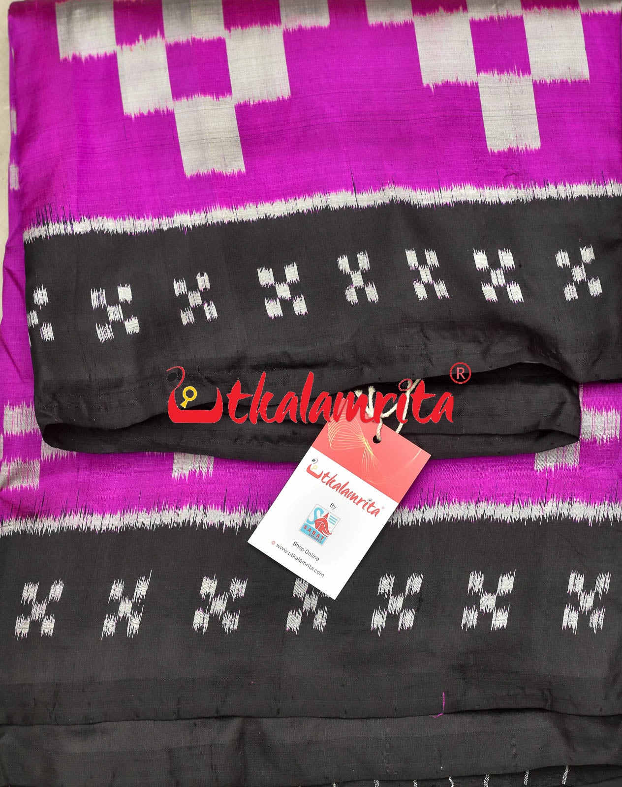 Pink Big Pasapali Khandua Silk Saree