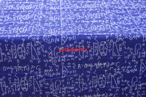 Blue Shri Ganeet Mathematics Cotton (Fabric)