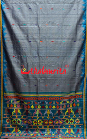 Stone Blue Mayura Gopalpur Tussar Saree