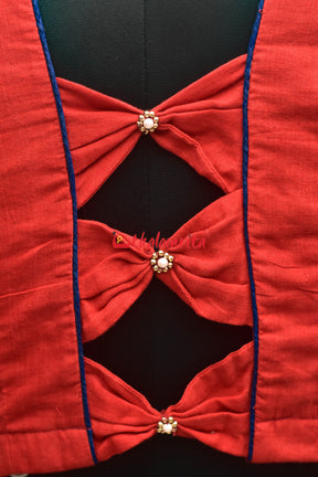 Tomato Red & Bows (Blouse)