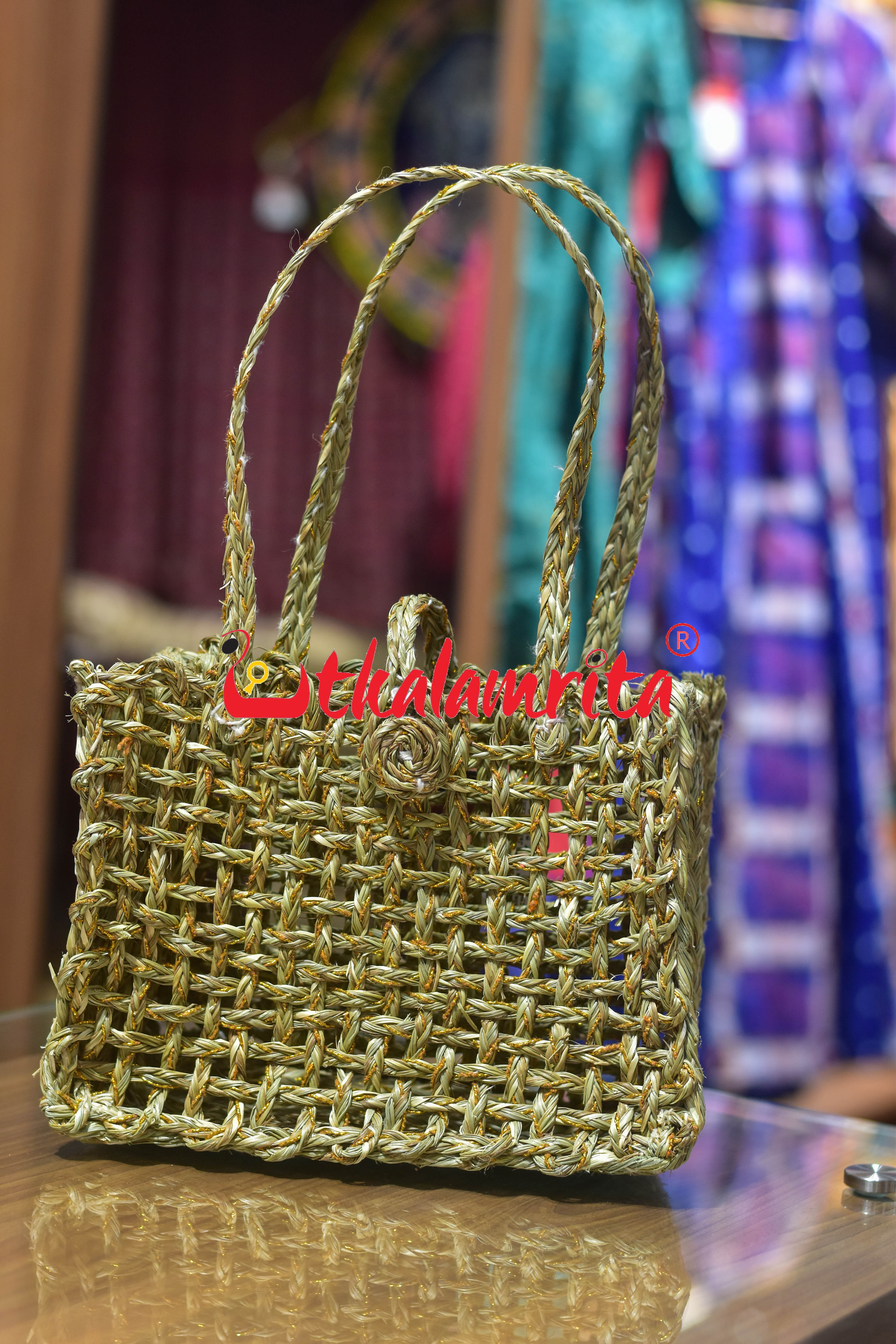 Sabai Grass Golden Jali Bag Hamper