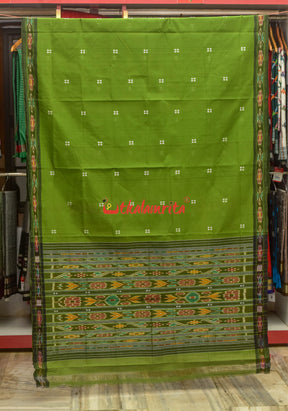 Mehndi Black Pittala Single Cotton Saree