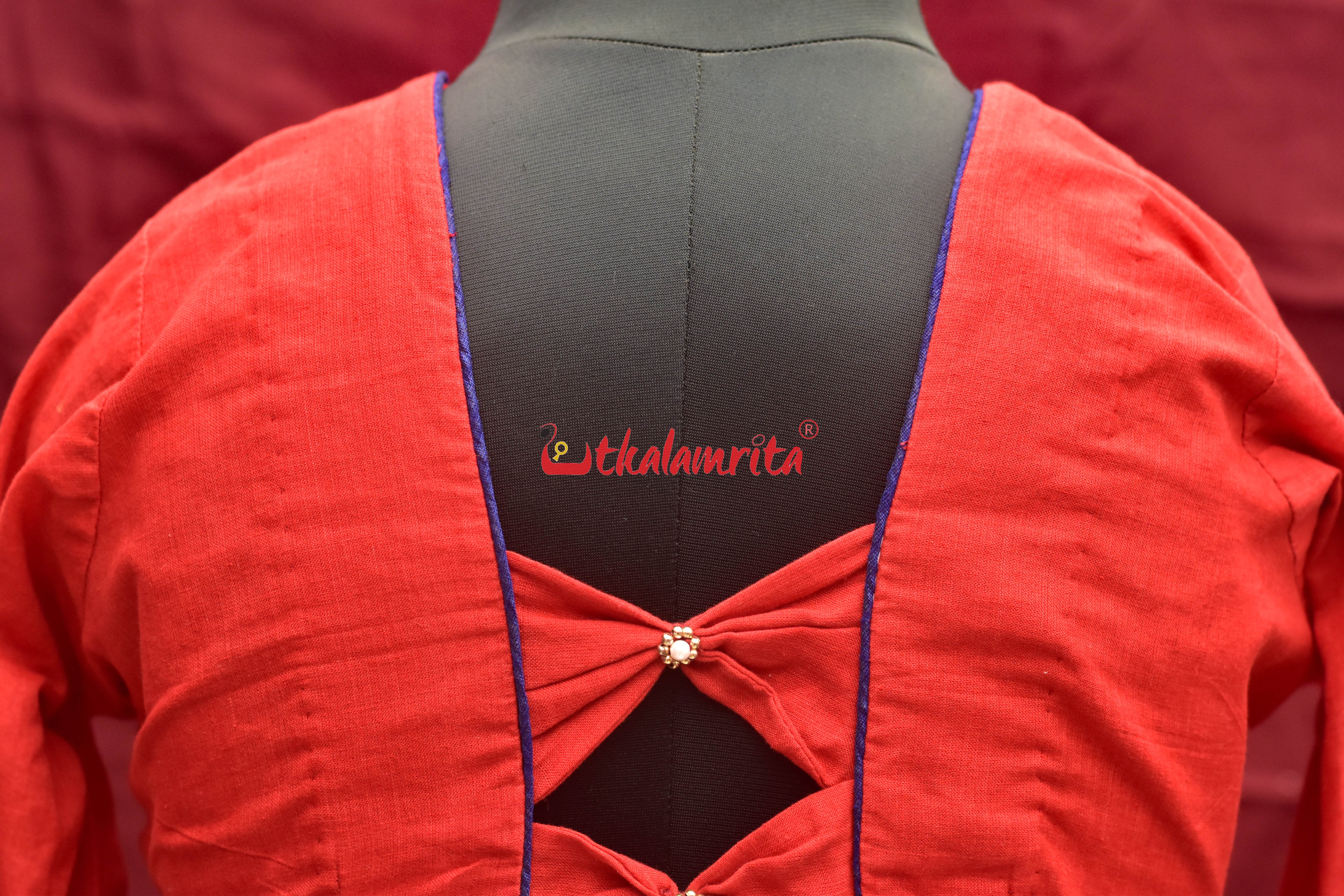 Tomato Red & Bows (Blouse)