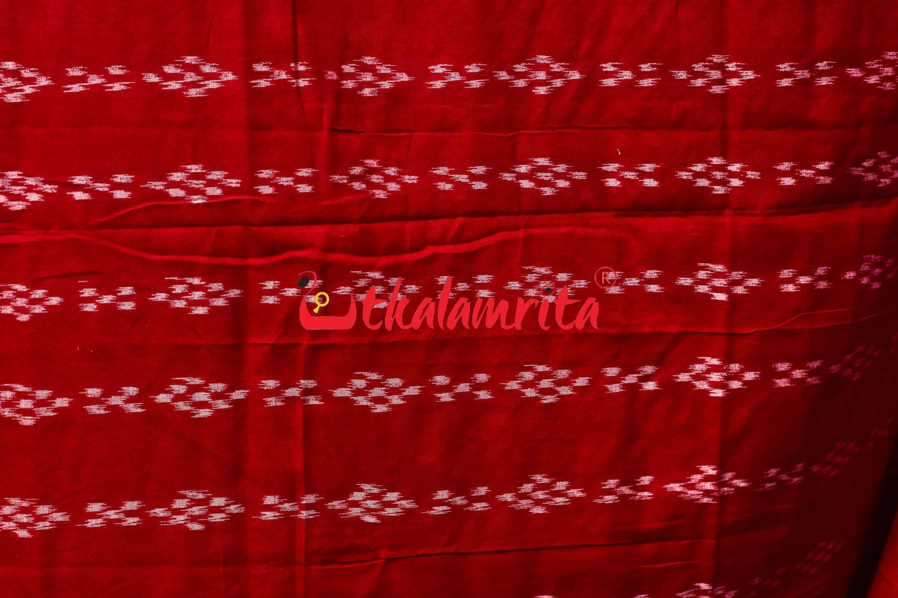 Tussarite Maroon Kumbha Khandua Cotton Saree