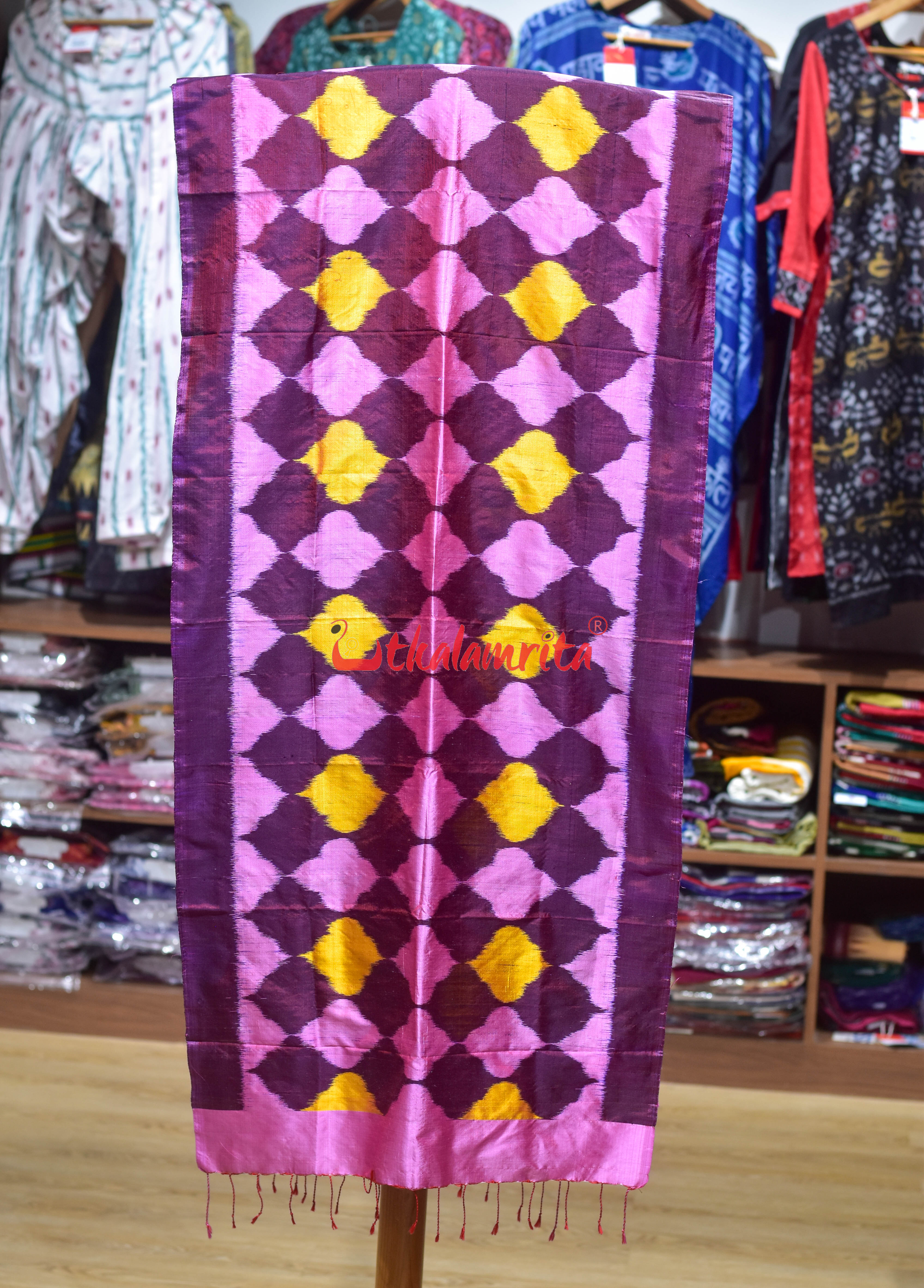 Maroon Pink Chidia Silk Stole