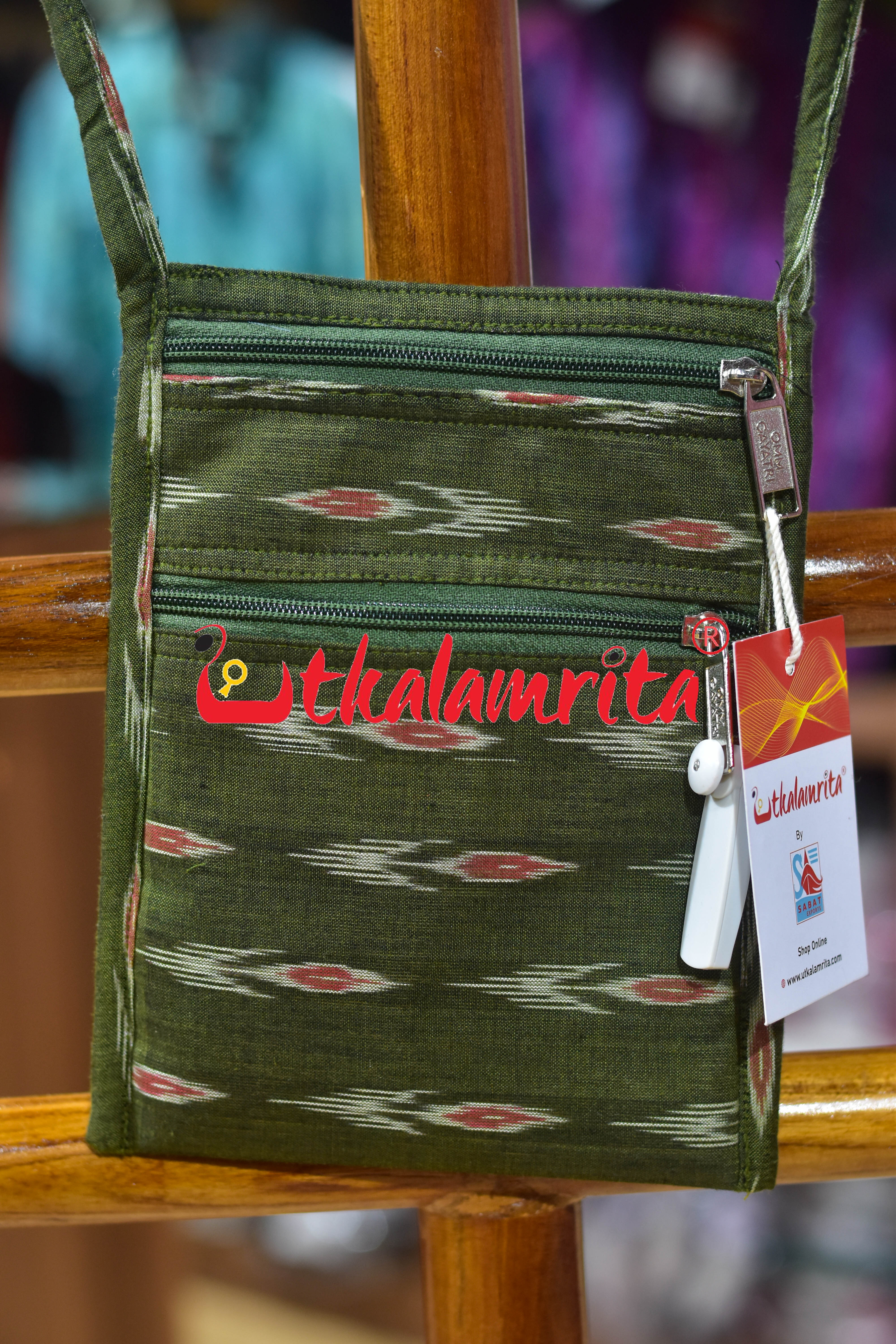 Olive Green Labanga Bandha Mobile Sling Bag