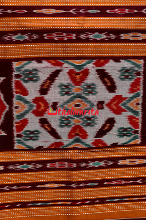 Maroon Yellow Pittala Cotton Saree