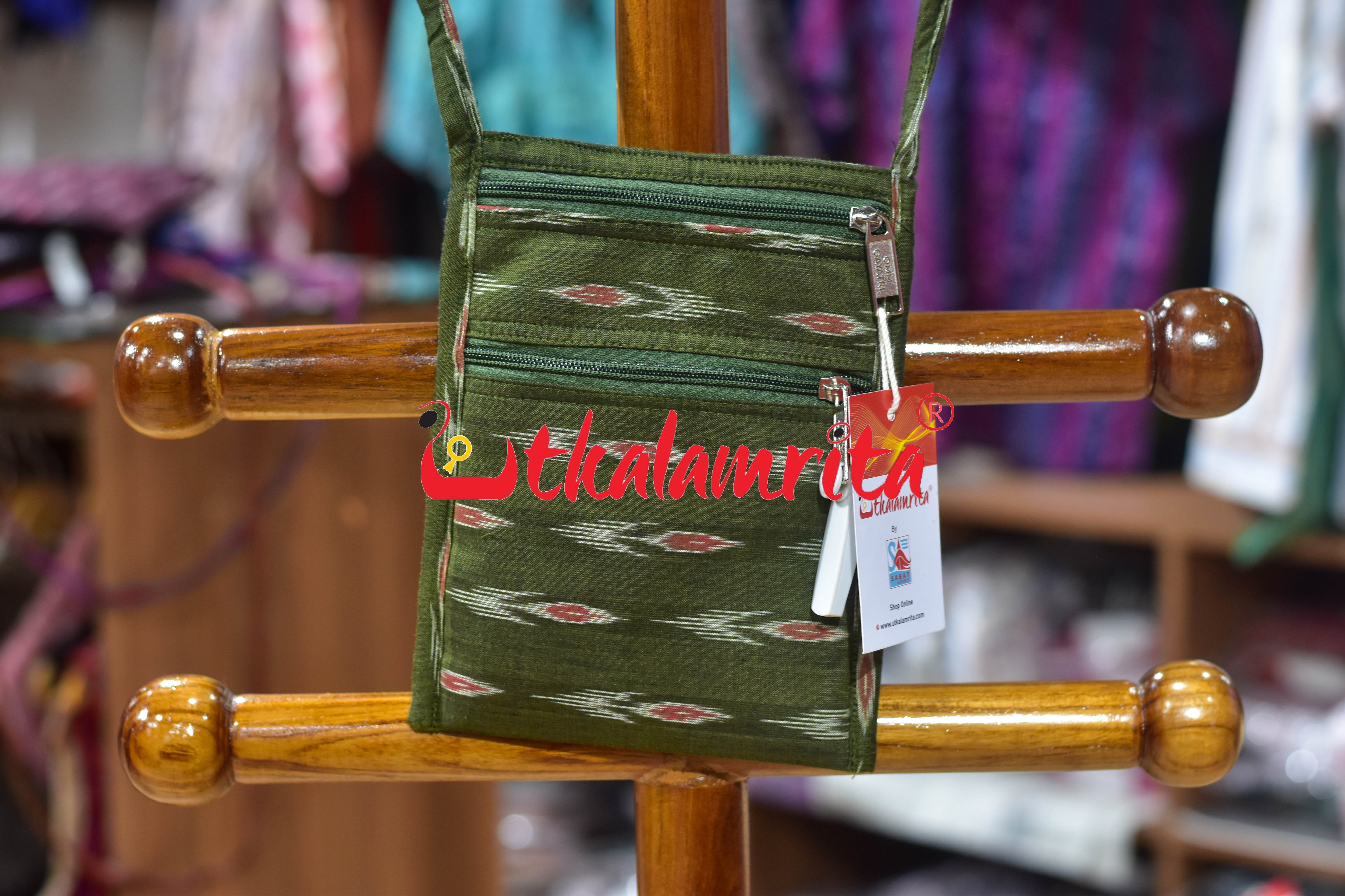 Olive Green Labanga Bandha Mobile Sling Bag