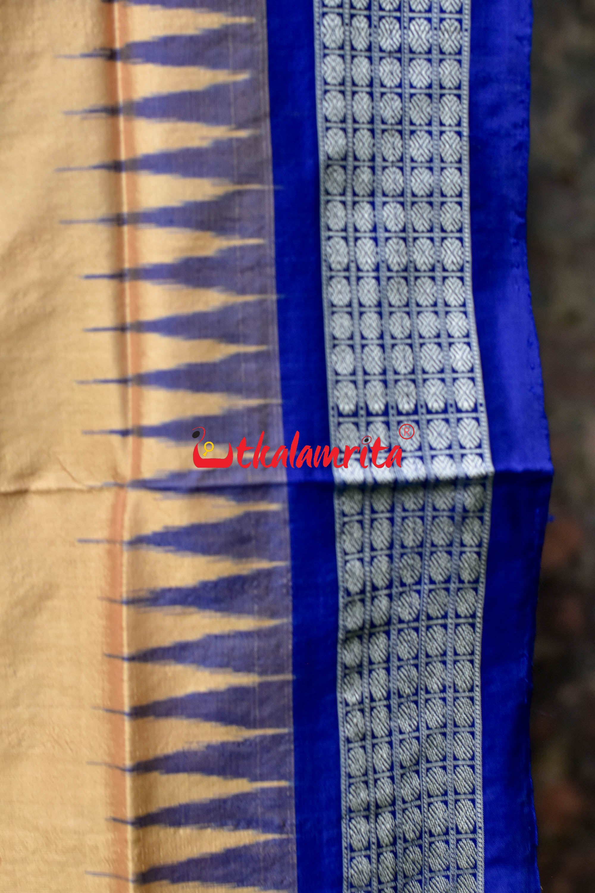 Chandan Blue Bomkai Silk Saree