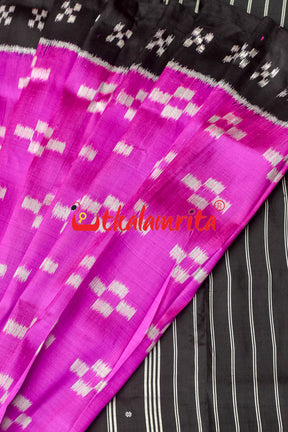 Pink Big Pasapali Khandua Silk Saree