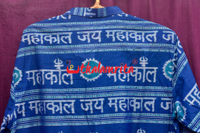 Jay Mahakal On Blue (Mens Full Kurta)