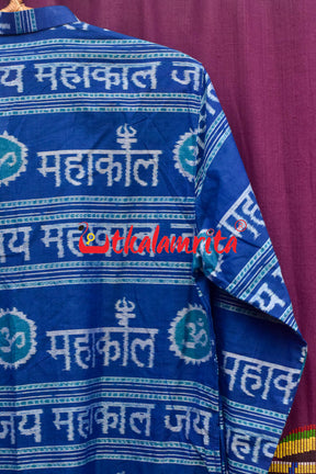 Jay Mahakal On Blue (Mens Full Kurta)