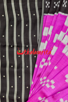 Pink Big Pasapali Khandua Silk Saree