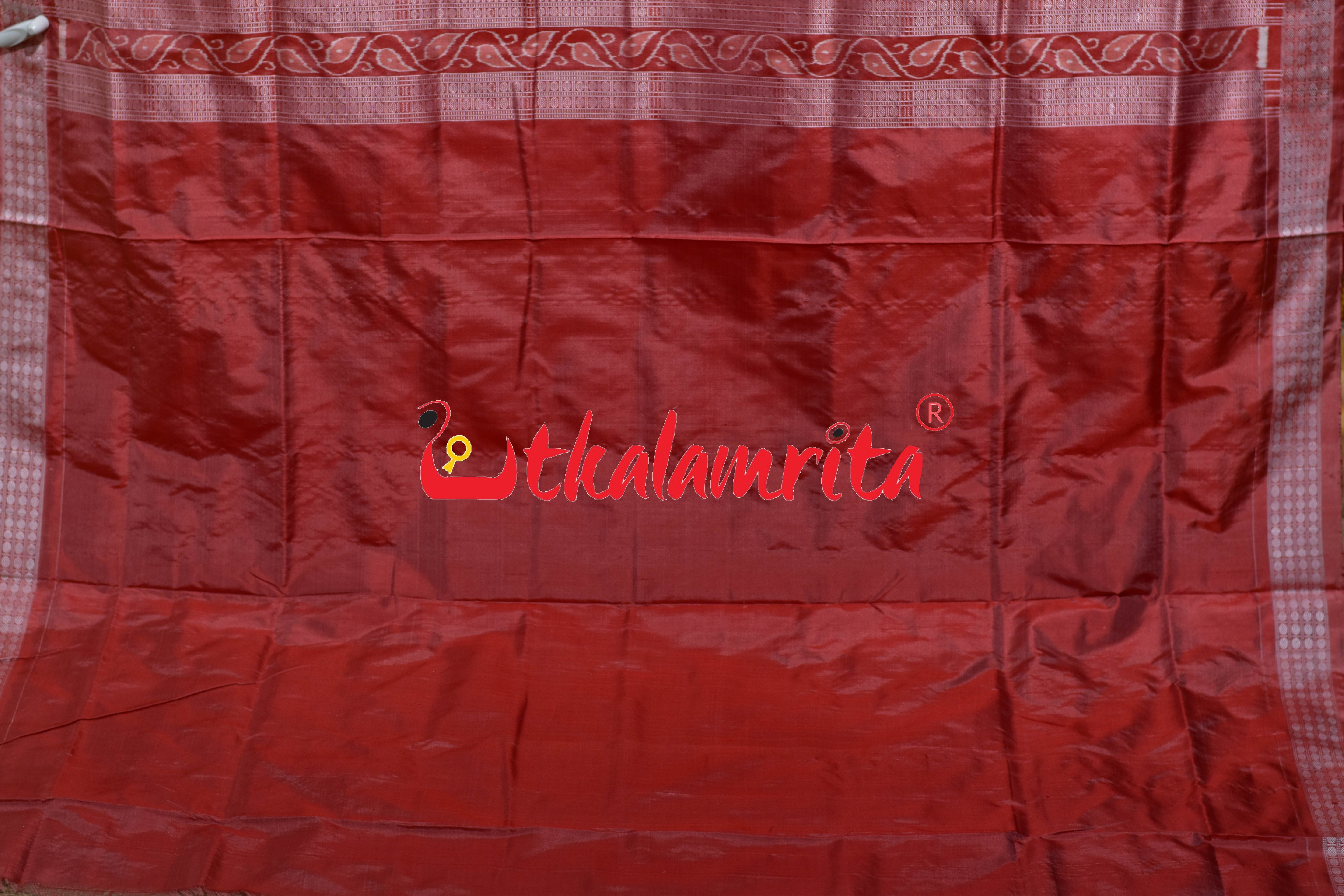 Peach Seven Wonders of the World Sambalpuri Silk Saree