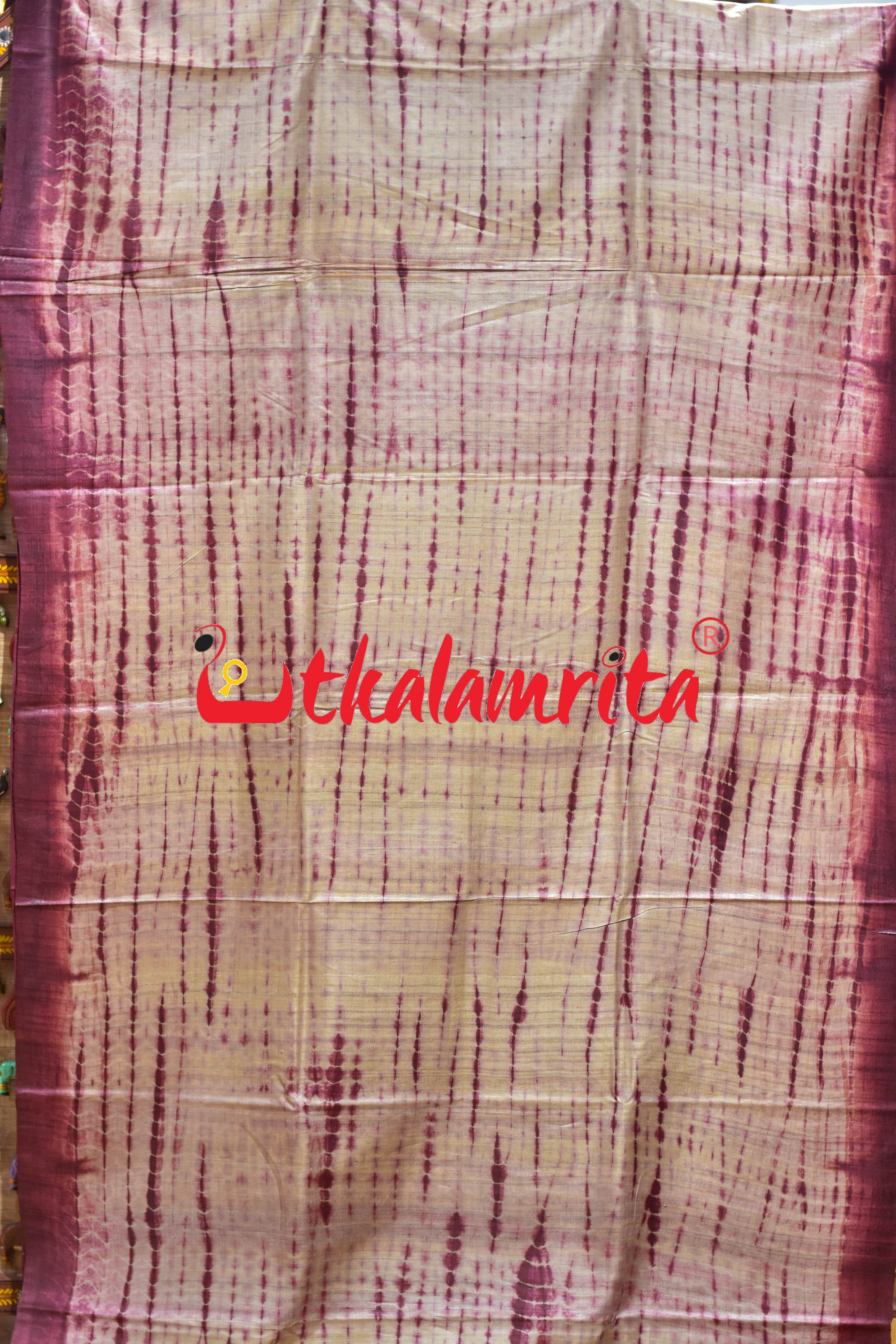 Coffee Shibori Gopalpur Tussar Silk Saree