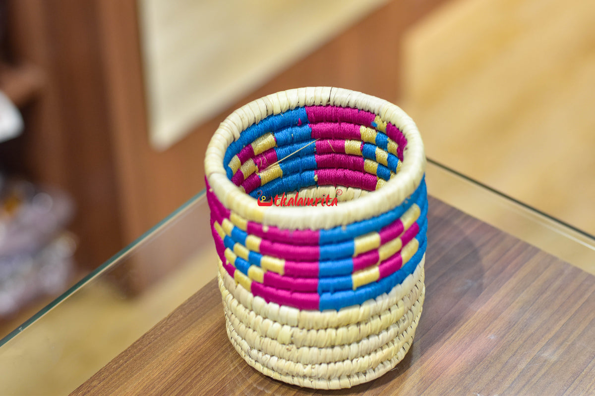Sabai Grass Blue Pink Pasapali Pen Stand