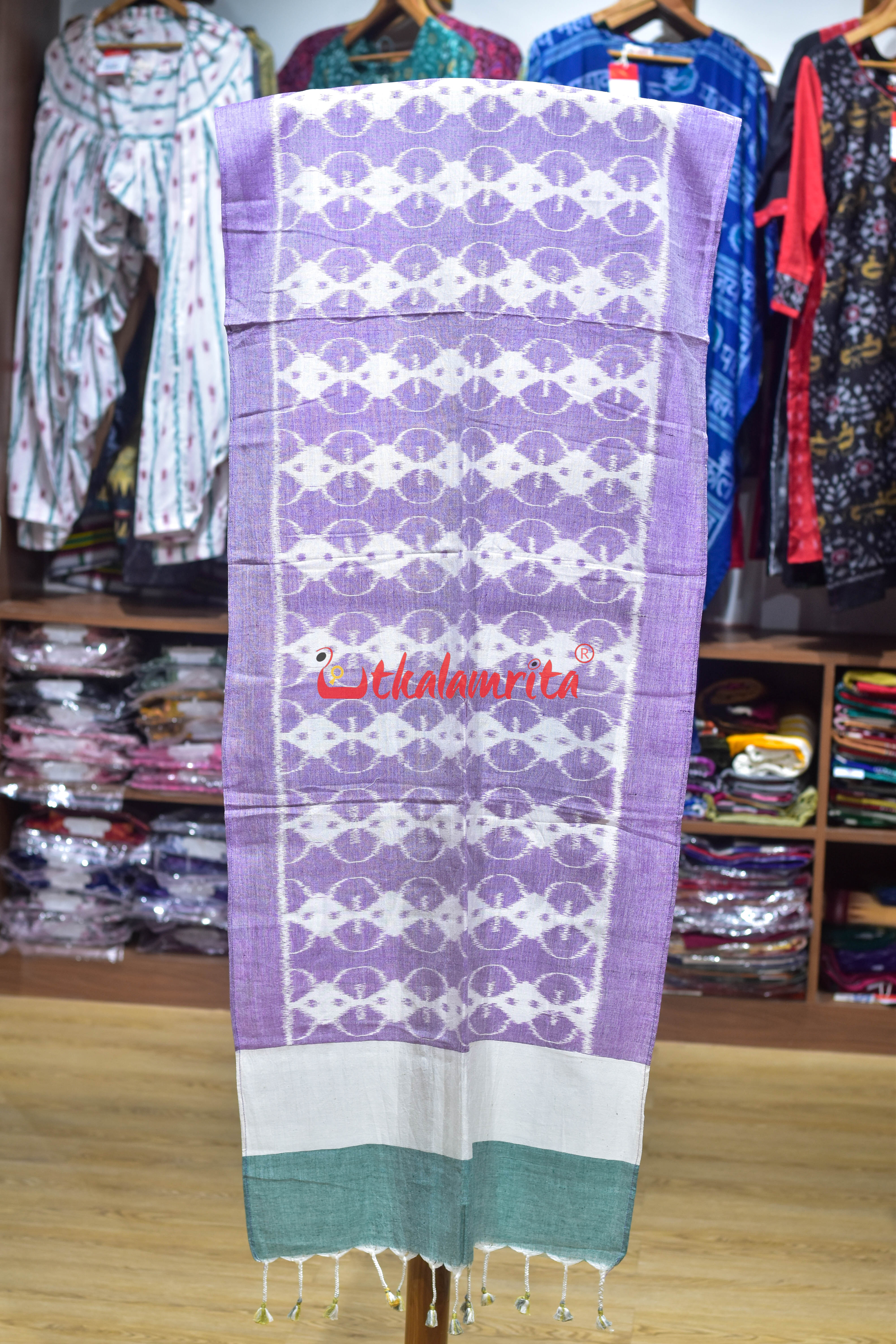 Lavendar with Green Cotton Stole