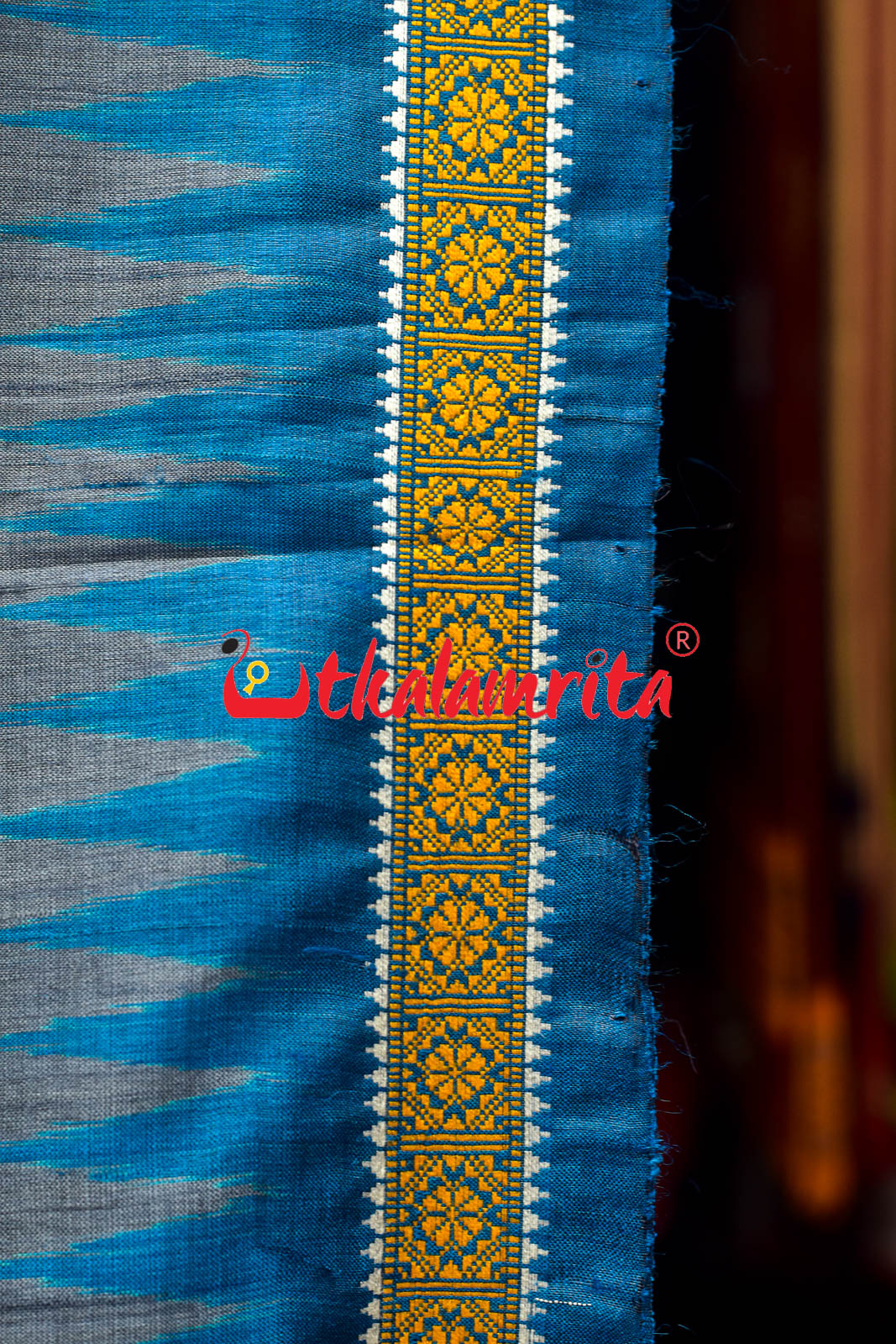 Stone Blue Mayura Gopalpur Tussar Saree