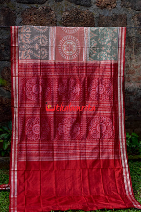 Peach 3D Tribals Sambalpuri Silk Saree