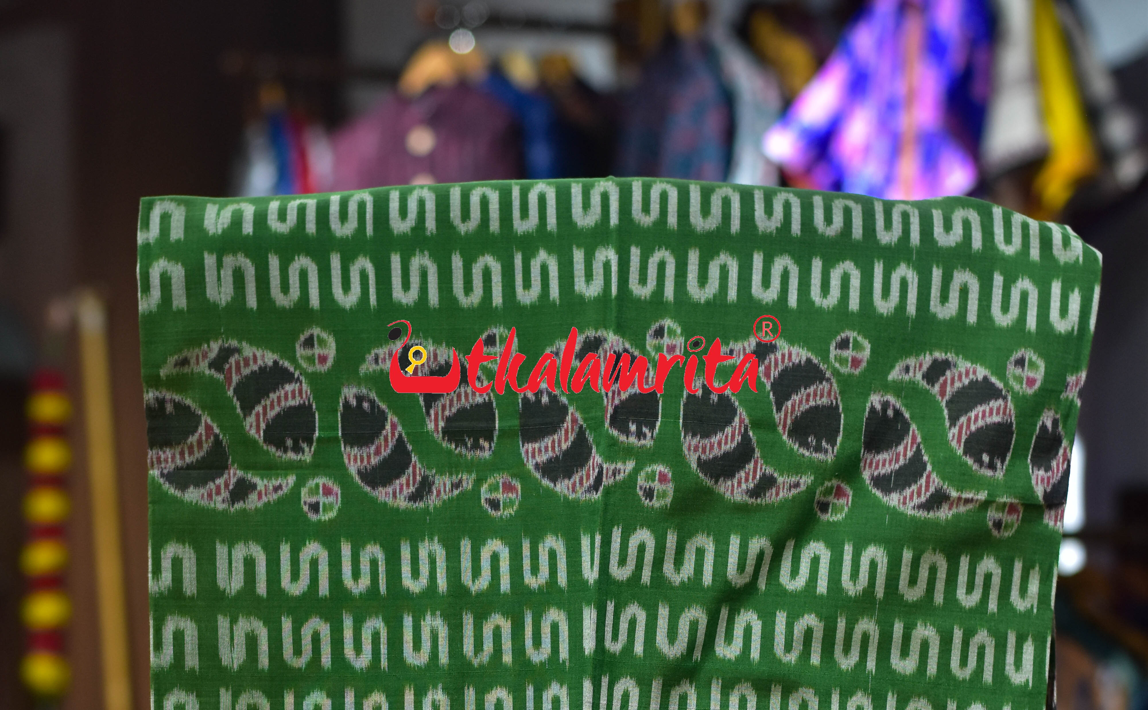 Green Red Fish Design Cotton Dress Set