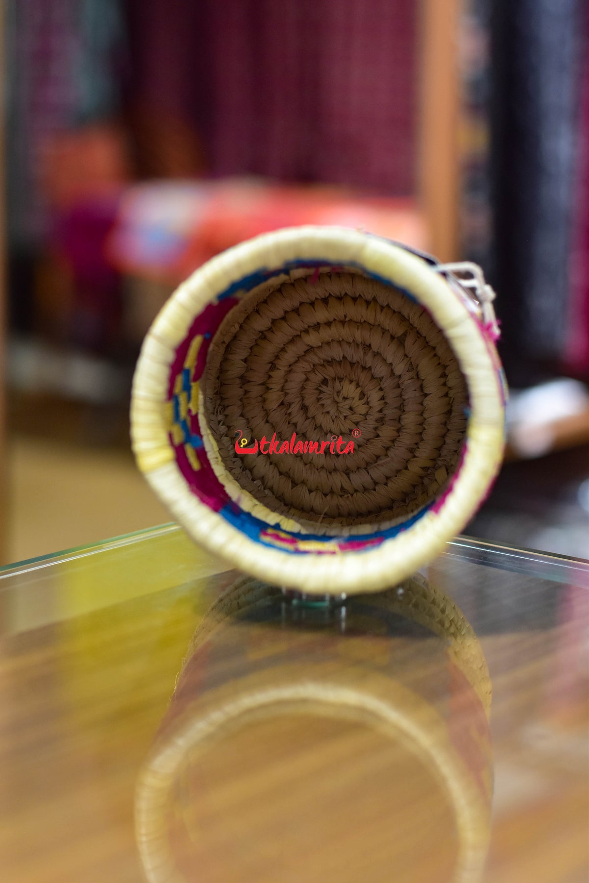 Sabai Grass Blue Pink Pasapali Pen Stand