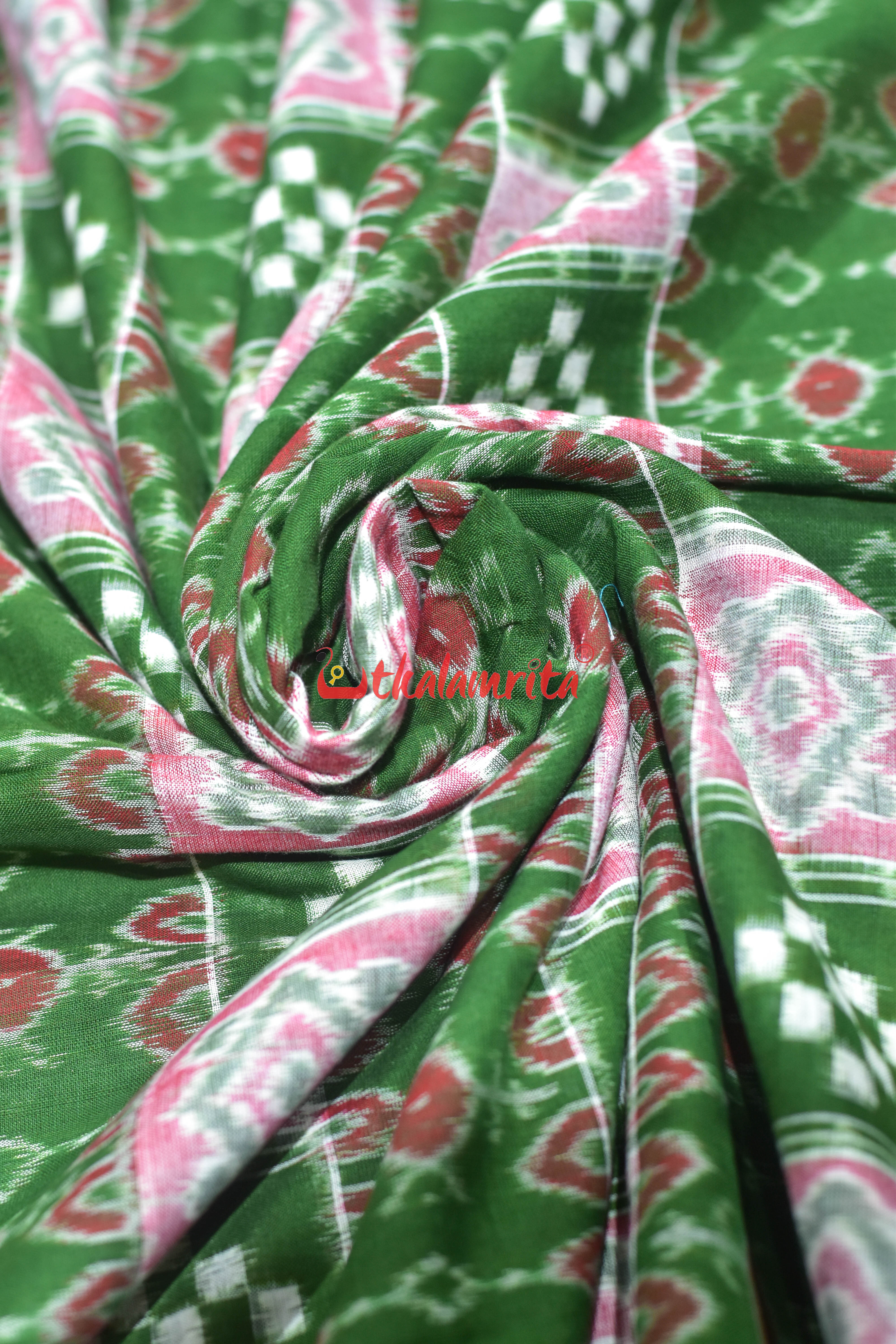 Mehendi Green Flower Pasapali Cotton (Fabric)