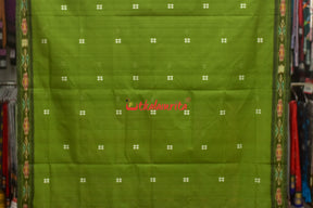 Mehndi Black Pittala Single Cotton Saree