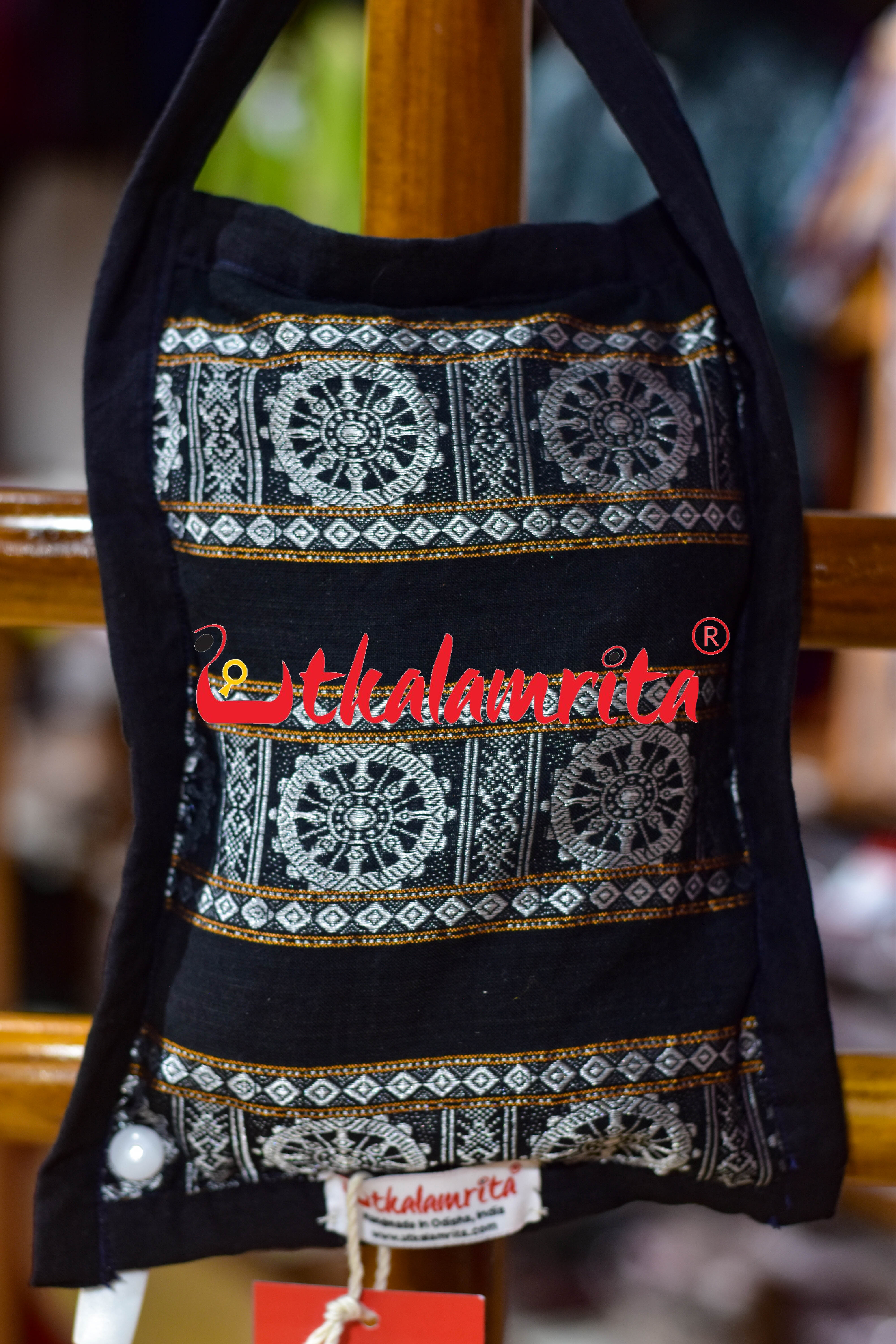 Black Konark Chakra Small Sling Bag