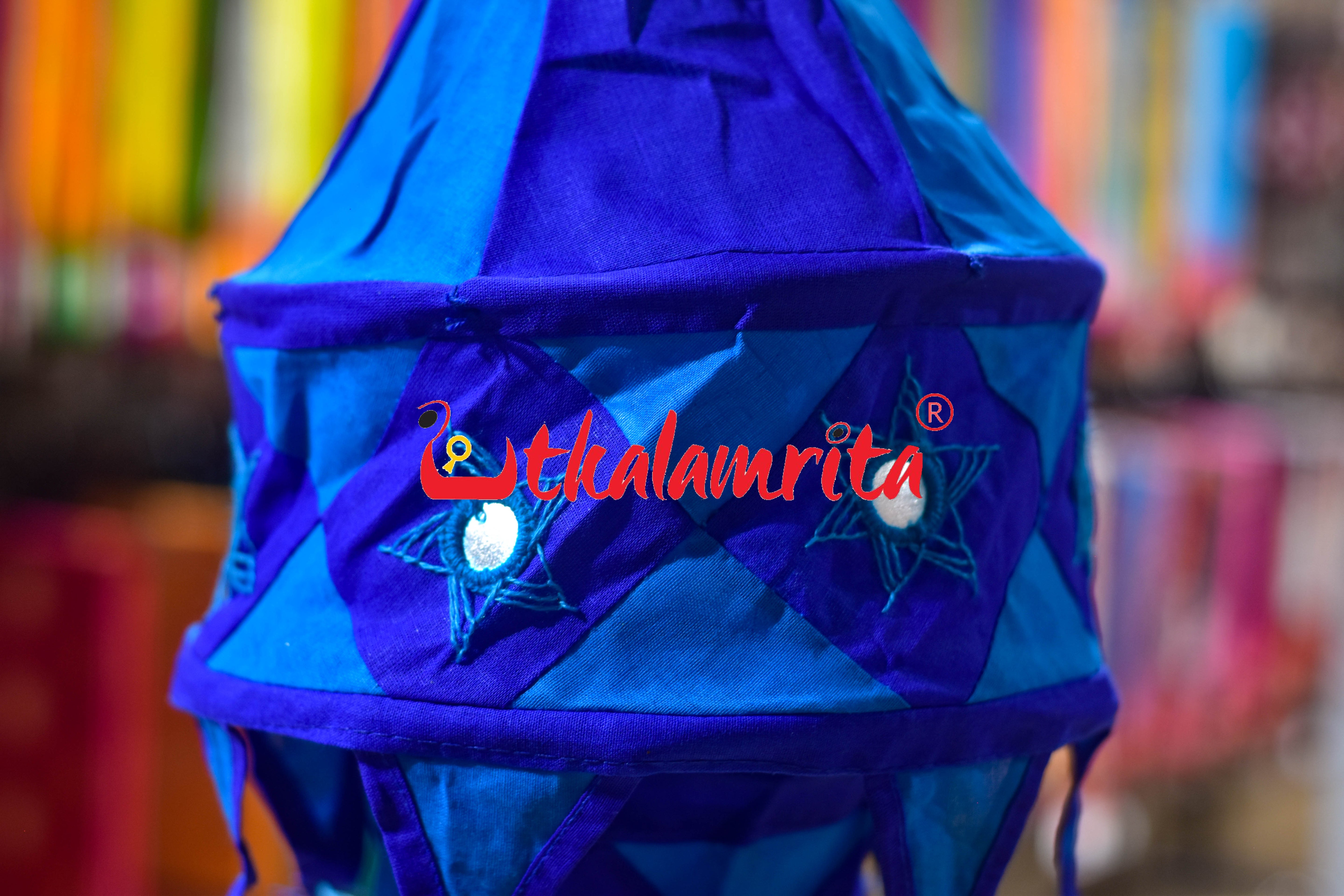 Dark Blue Special 2-Step Round Lampshade