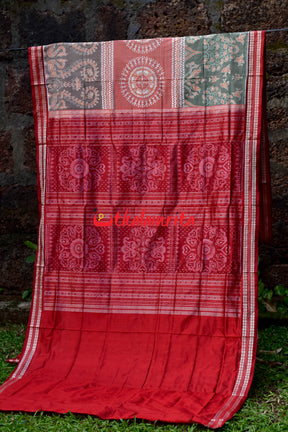 Peach 3D Tribals Sambalpuri Silk Saree