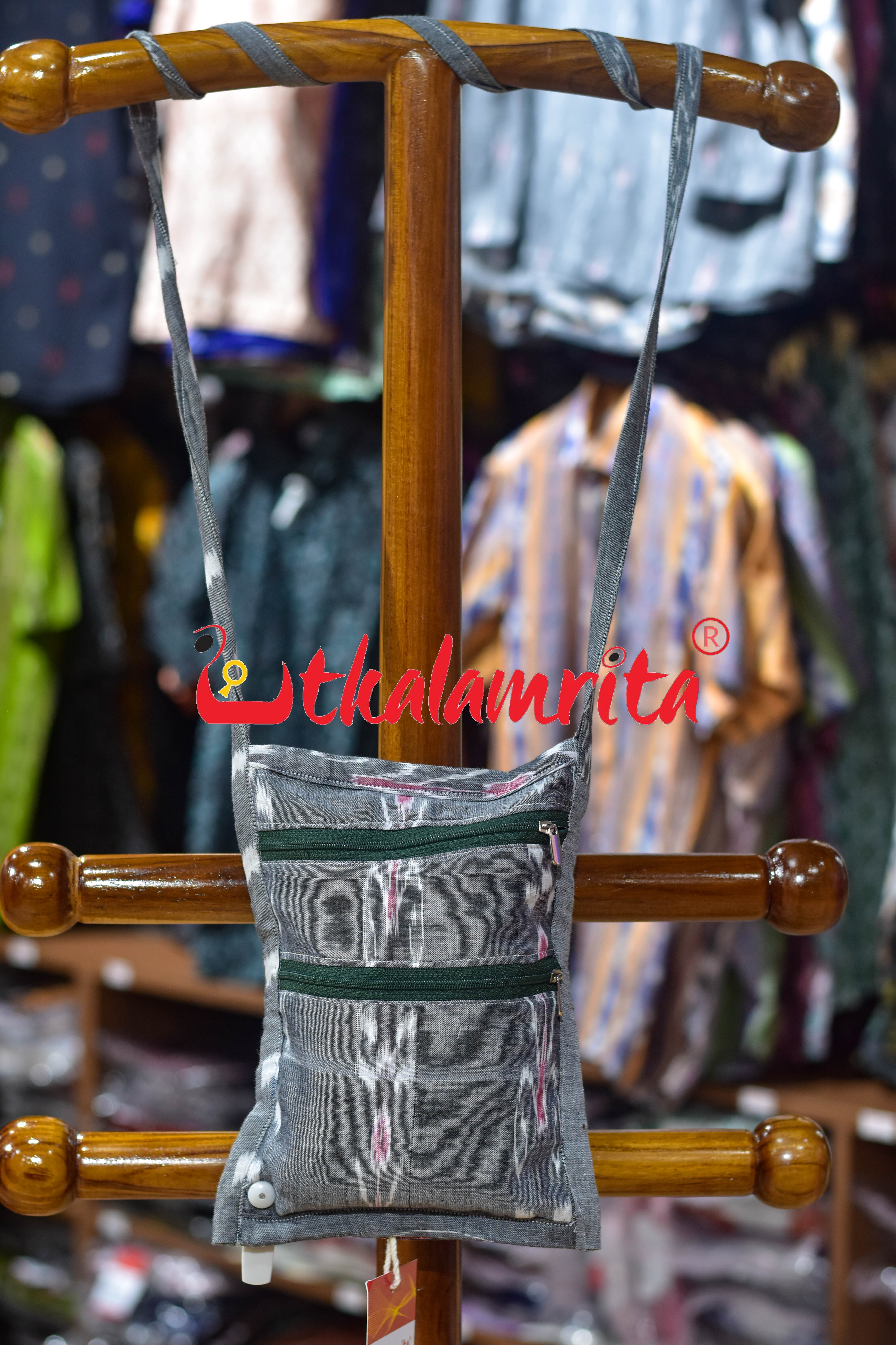 Grey Kadha Pasapali Small Sling Bag