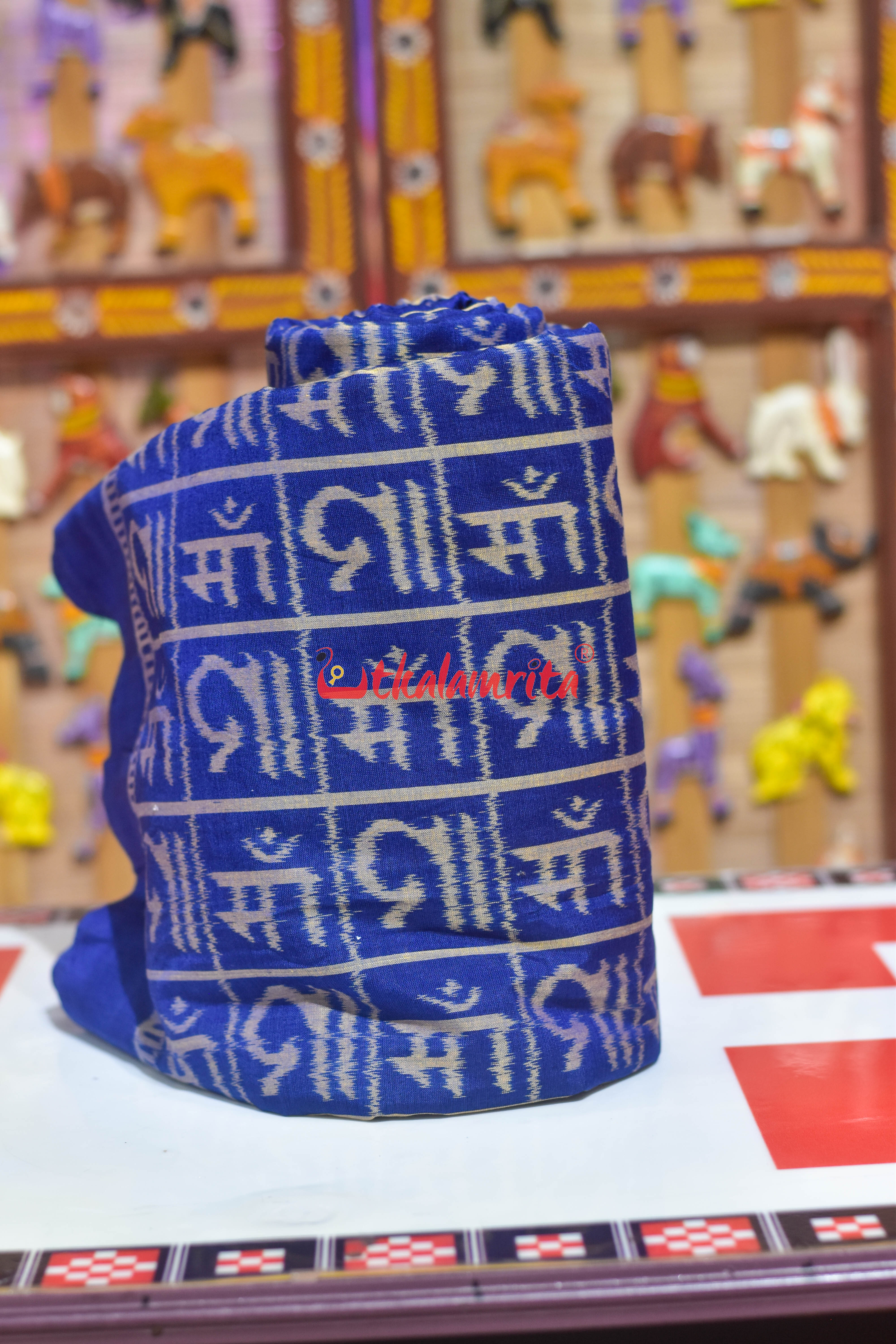 Blue Golden Maa Sambalpuri Cotton (Fabric)