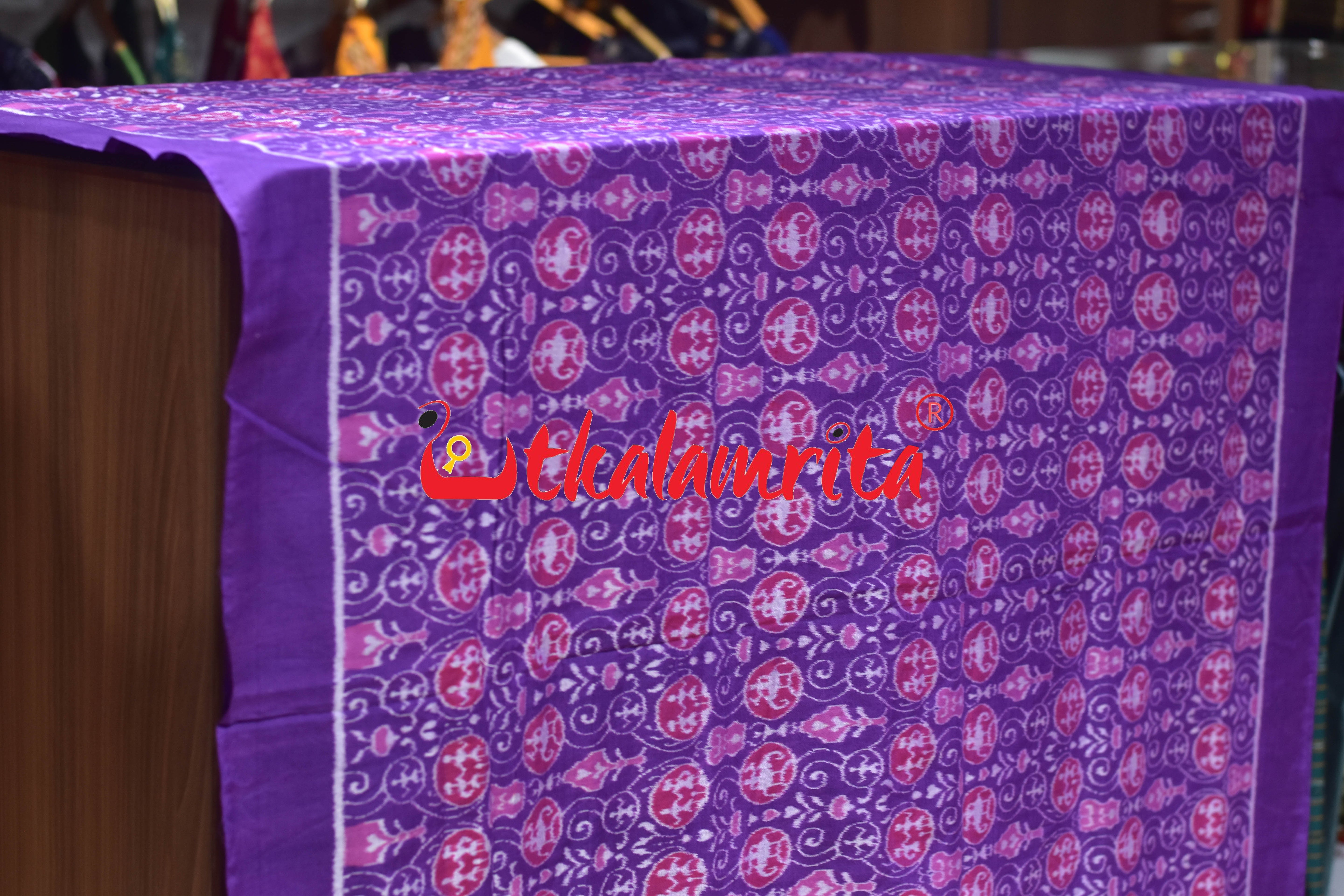 Purple Flower Tribals Sambalpuri Cotton (Fabric)