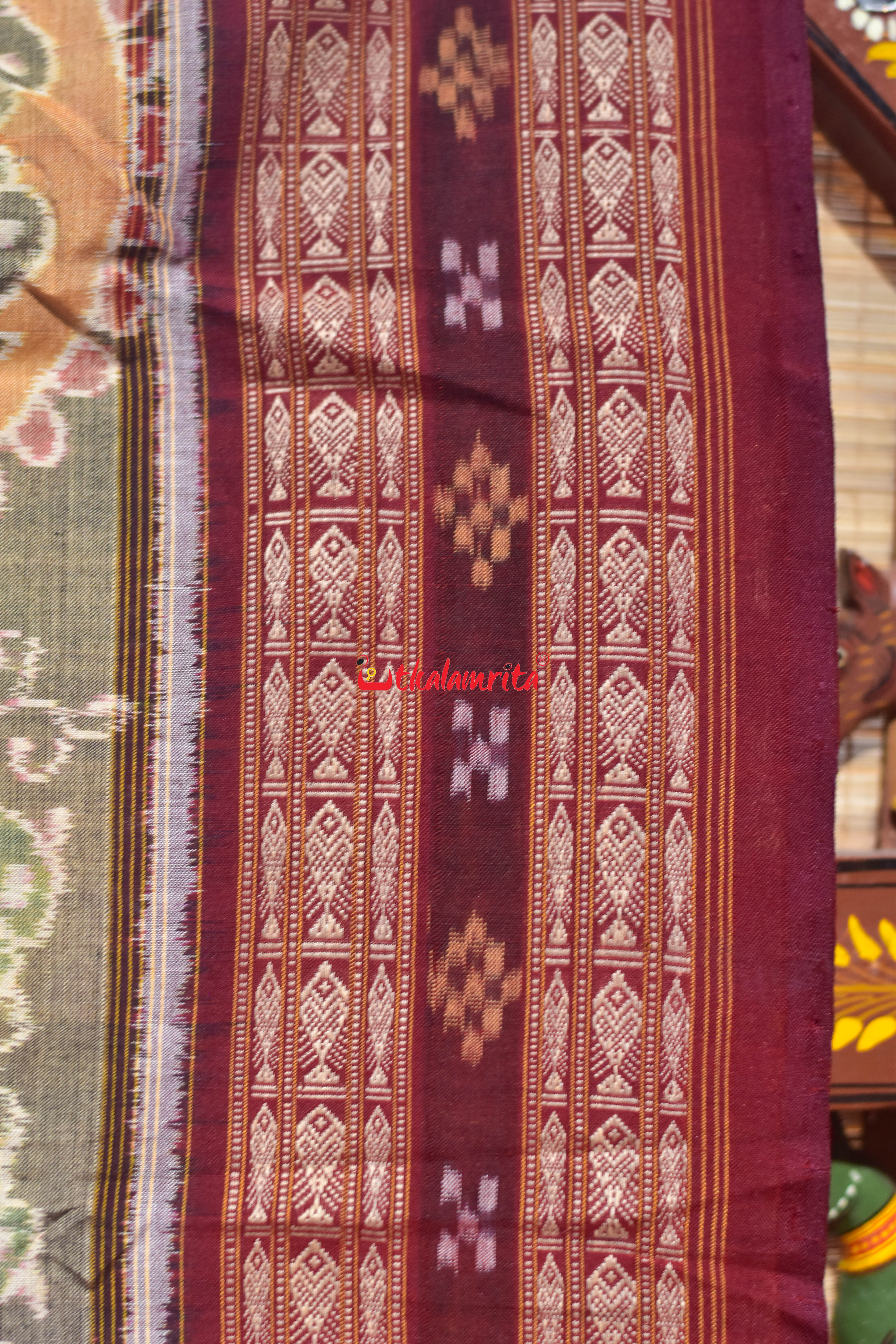 Charcoal Grey Rupa Chadhei Sambalpuri Cotton Saree