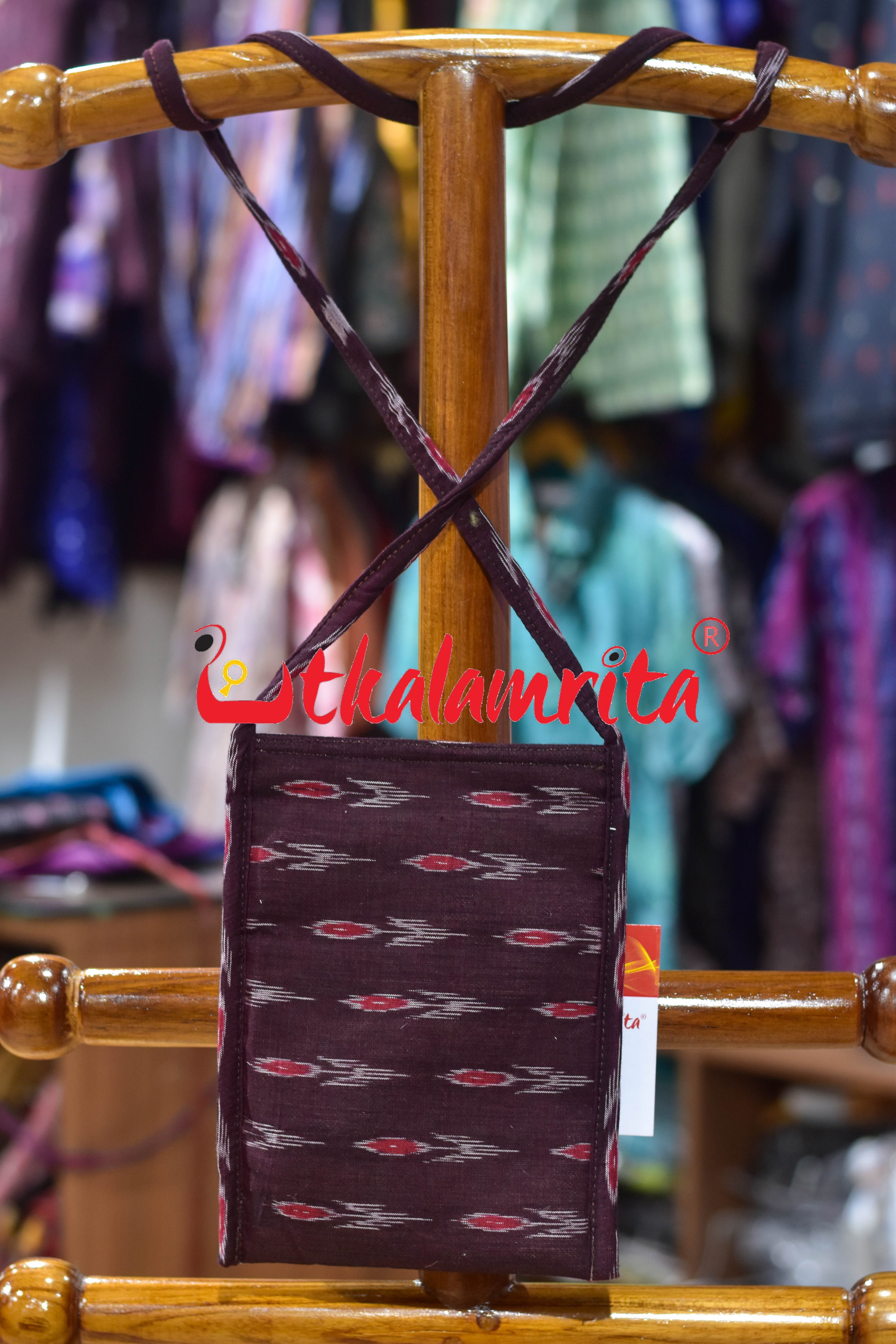 Maroon Labanga Bandha Mobile Sling Bag