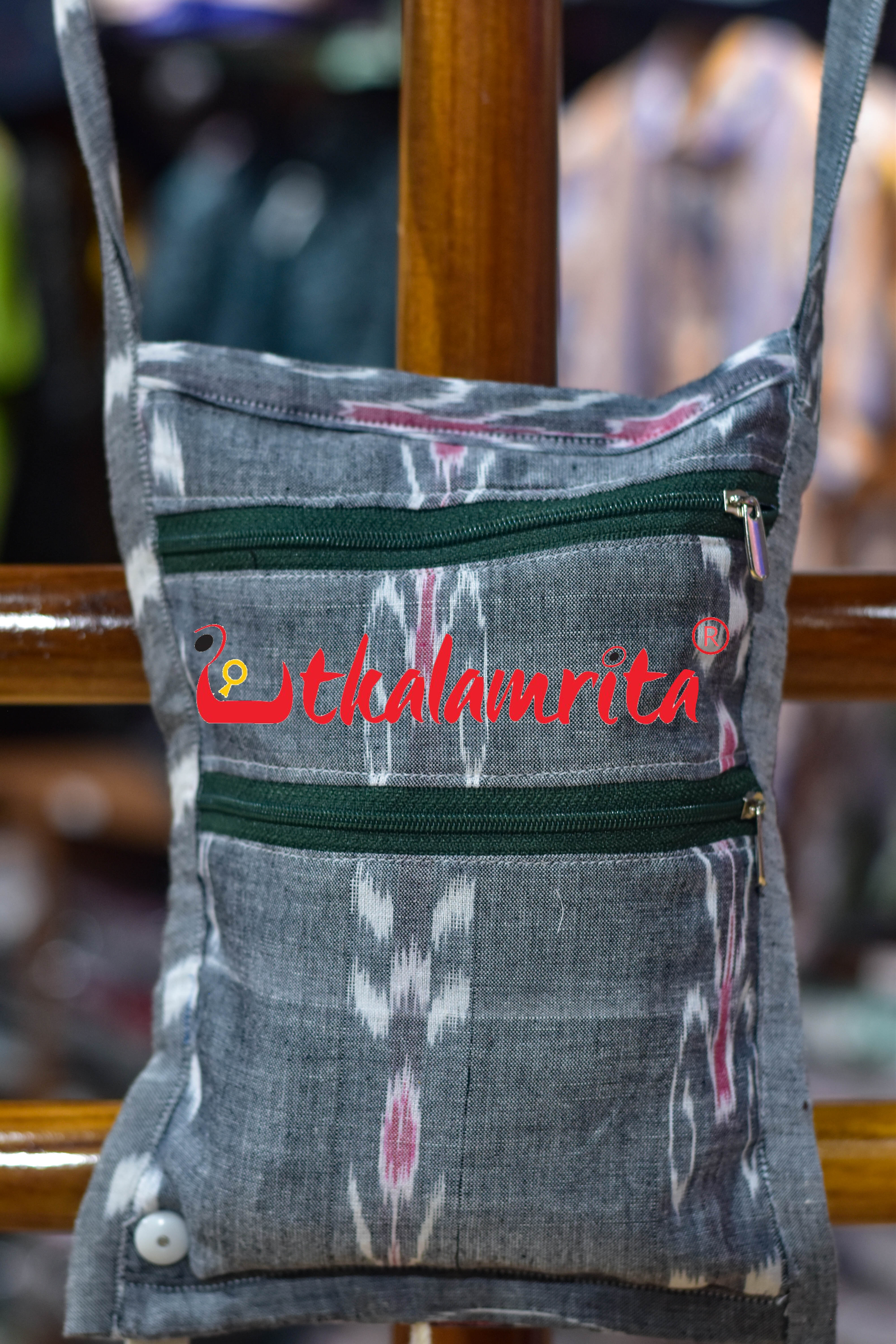 Grey Kadha Pasapali Small Sling Bag