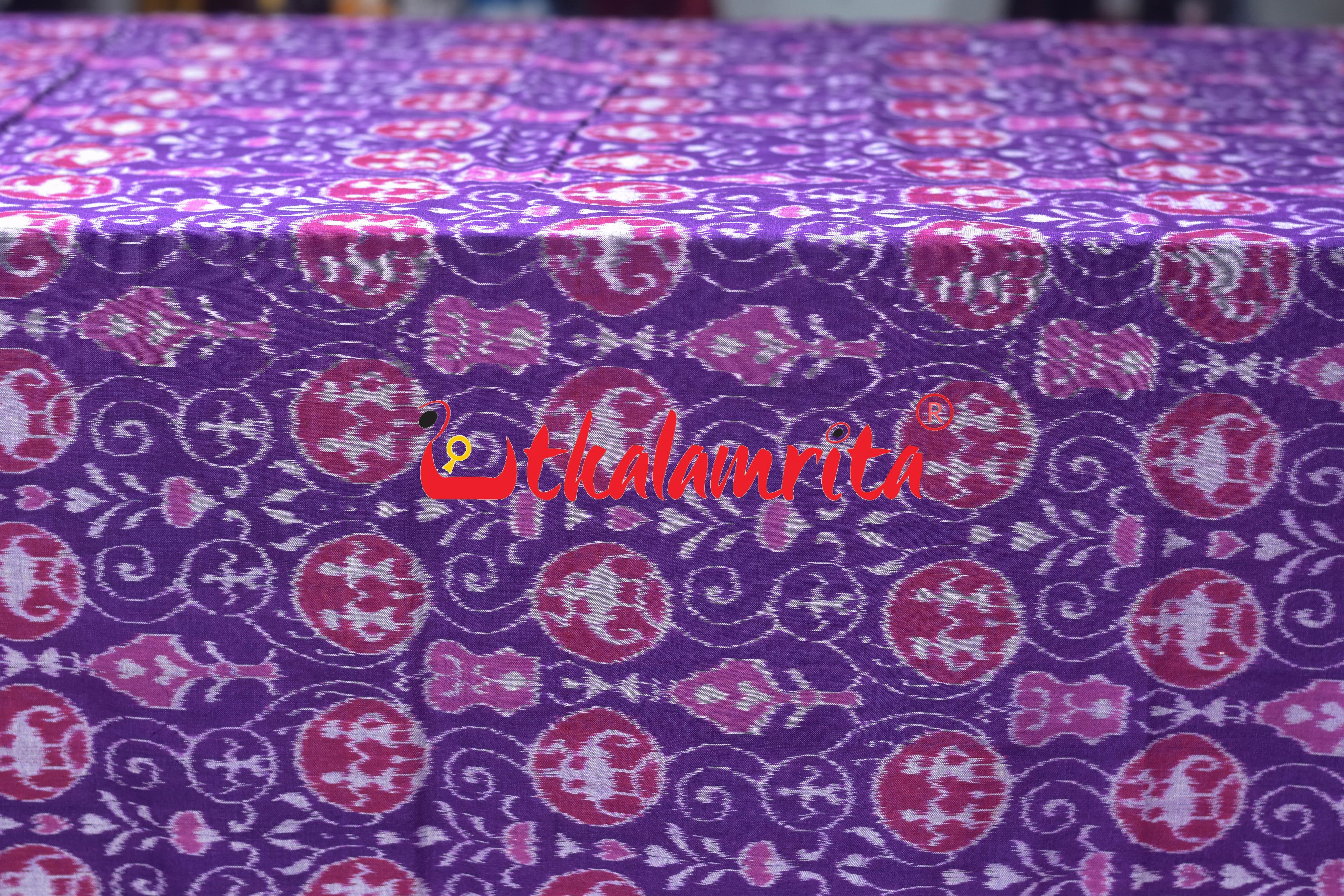 Purple Flower Tribals Sambalpuri Cotton (Fabric)