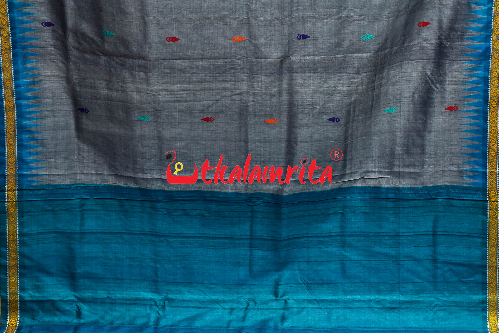 Stone Blue Mayura Gopalpur Tussar Saree